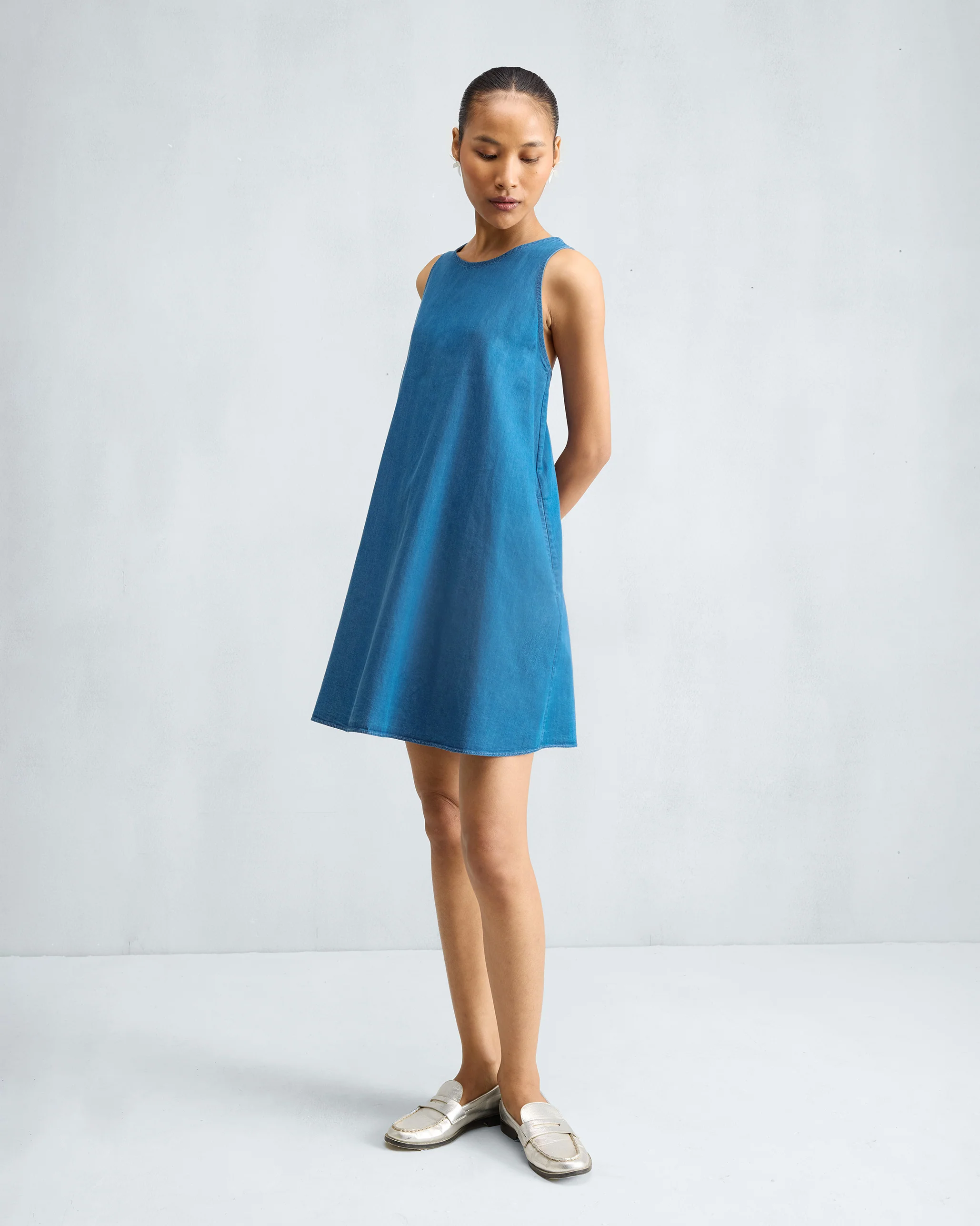 Short Racerback Dress - Denim - Image 6