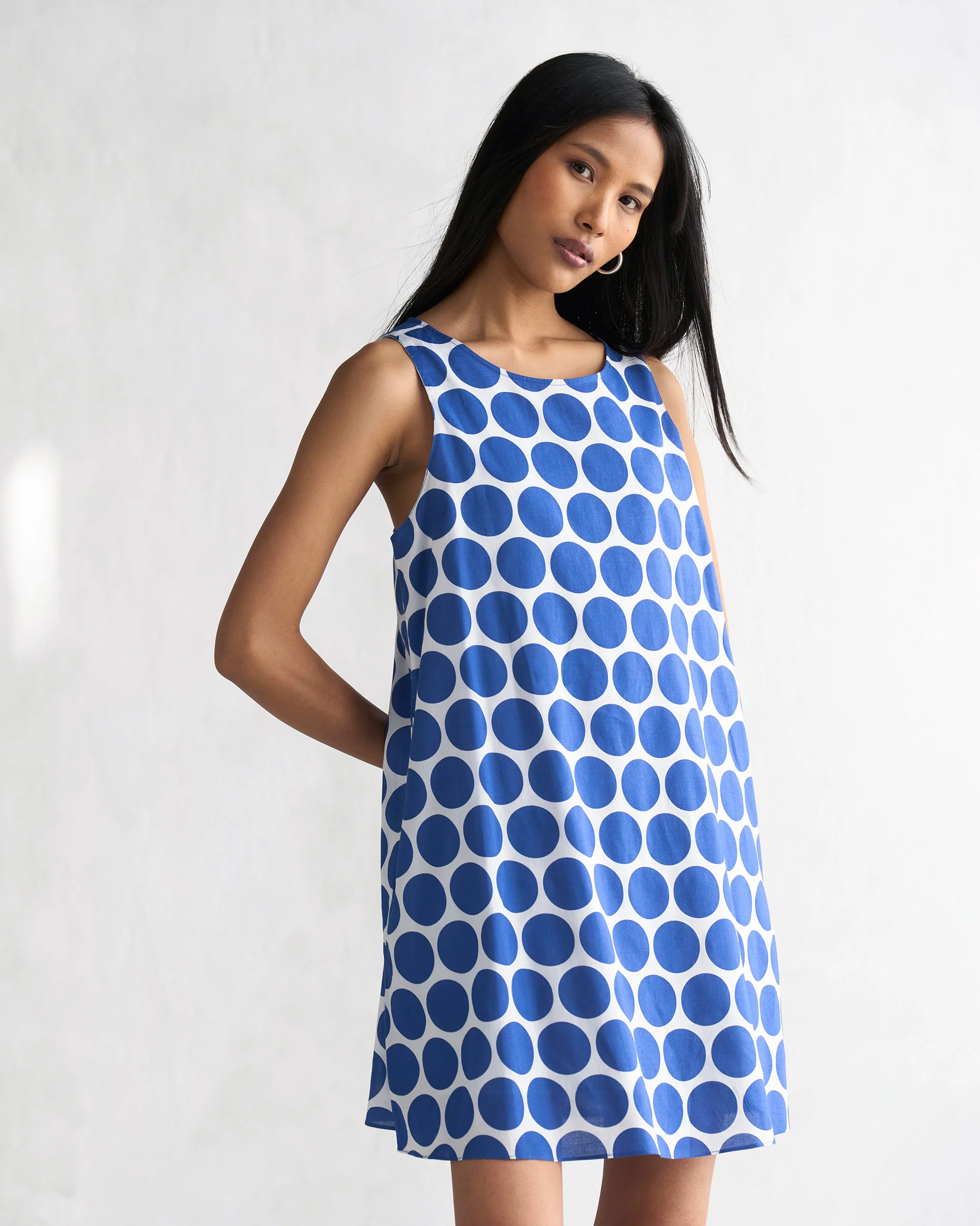 Short Racerback Dress - Navy & White - Image 3