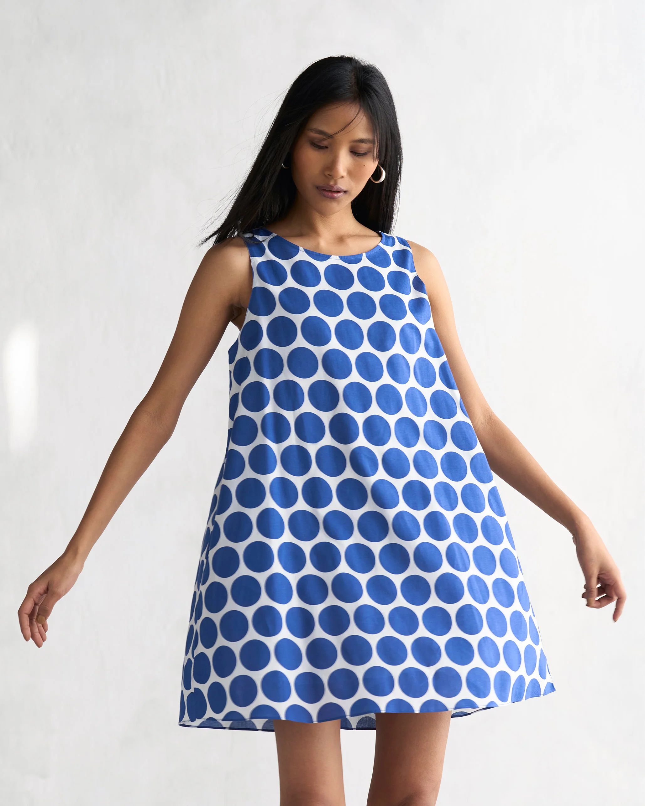 Short Racerback Dress - Navy & White - Image 5