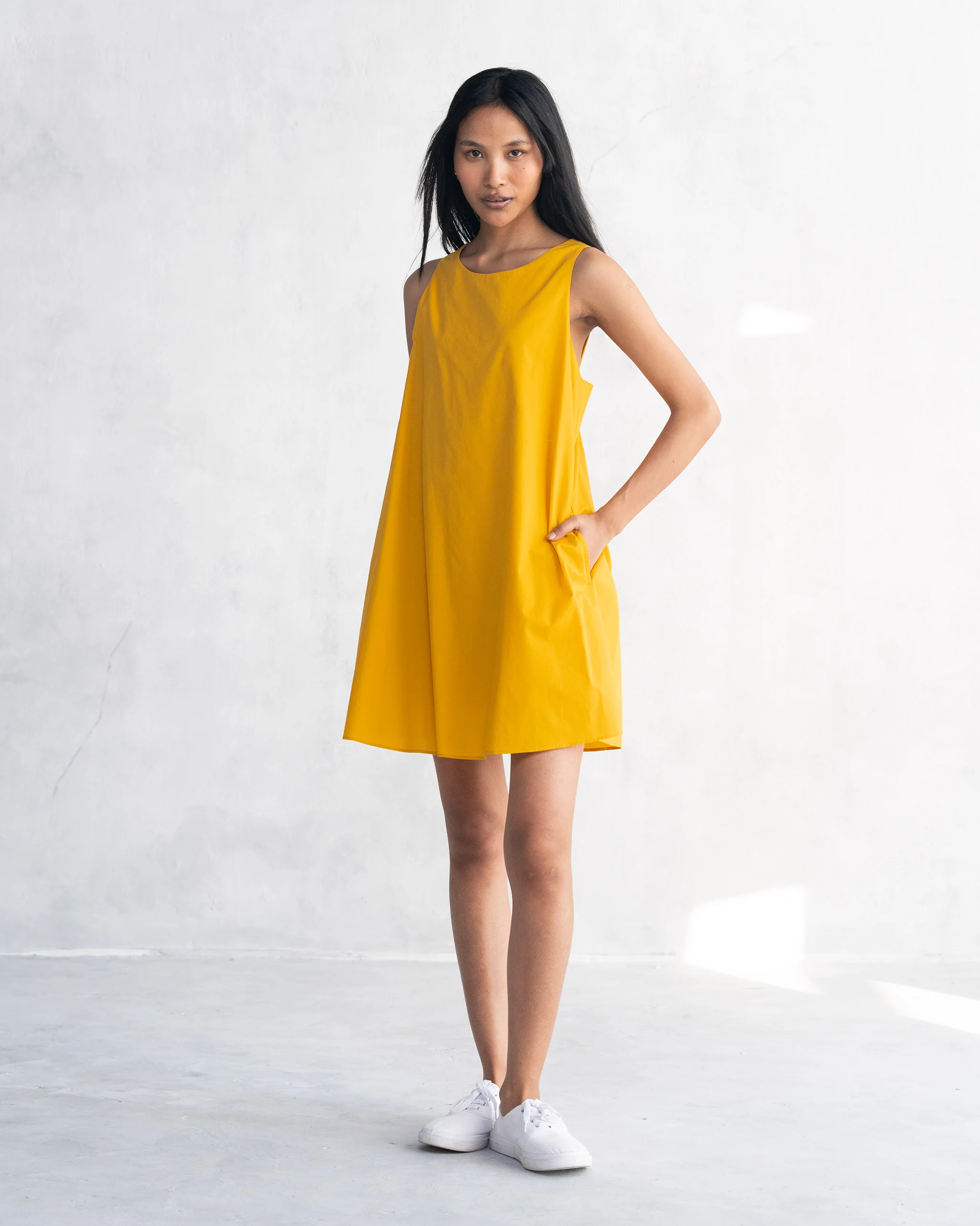 Short Racerback Dress - Ochre - Image 3