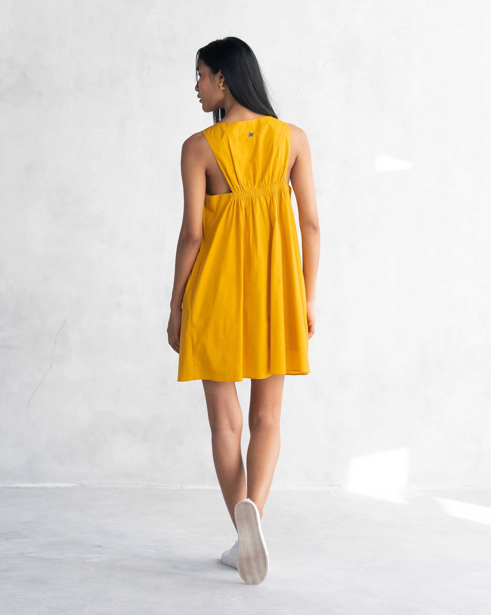 Short Racerback Dress - Ochre - Image 4
