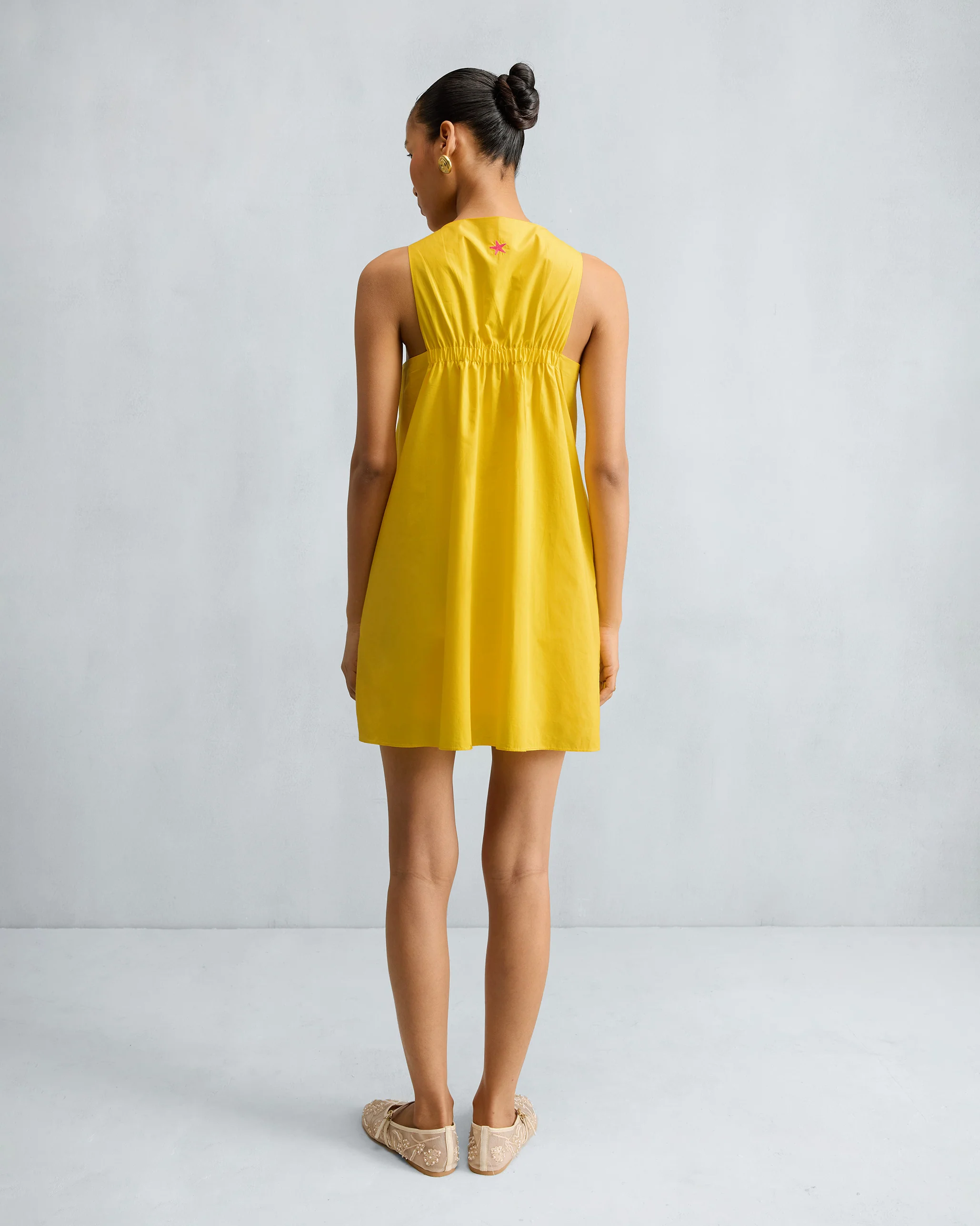 Short Racerback Dress - Yellow - Image 3