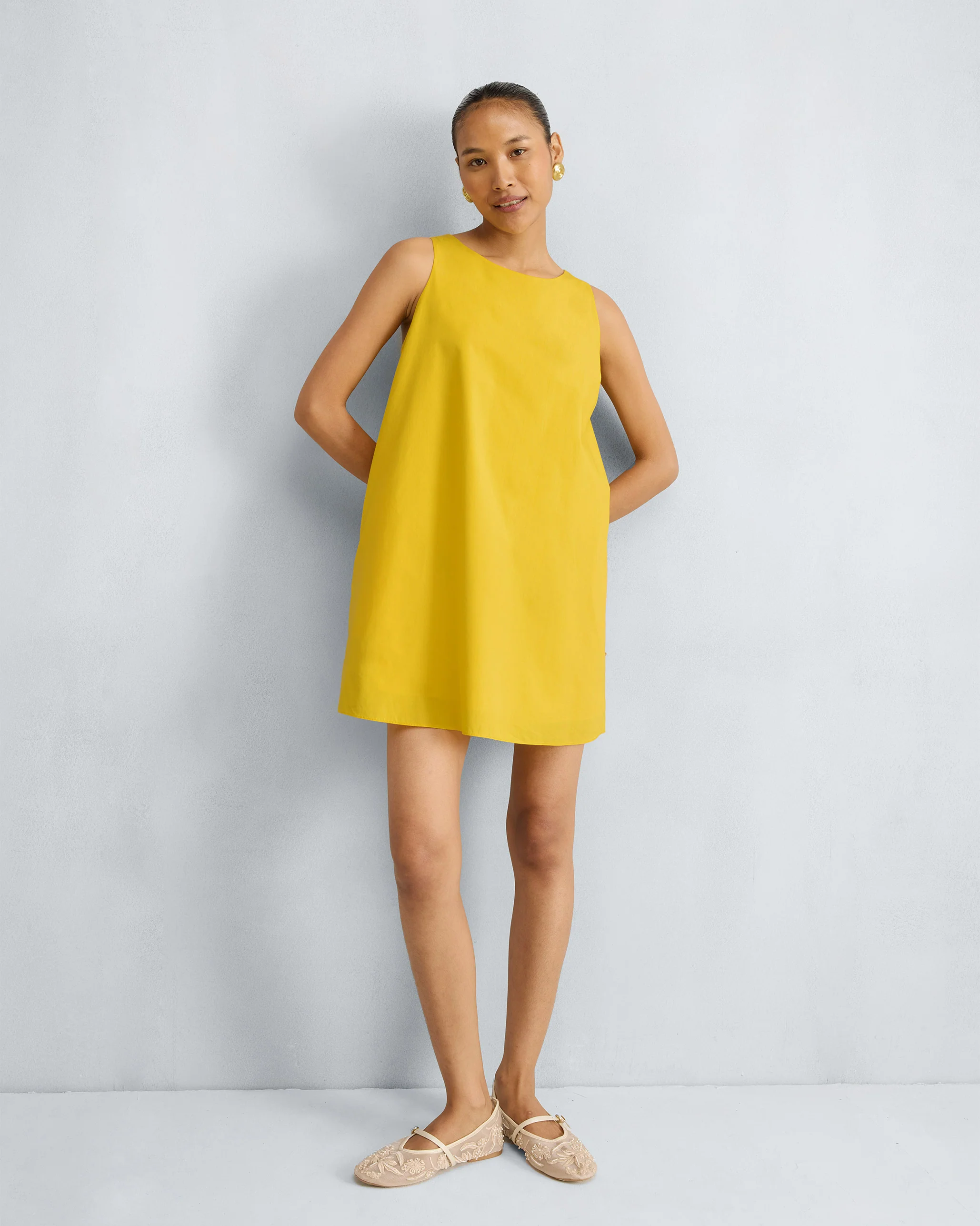 Short Racerback Dress - Yellow - Image 5