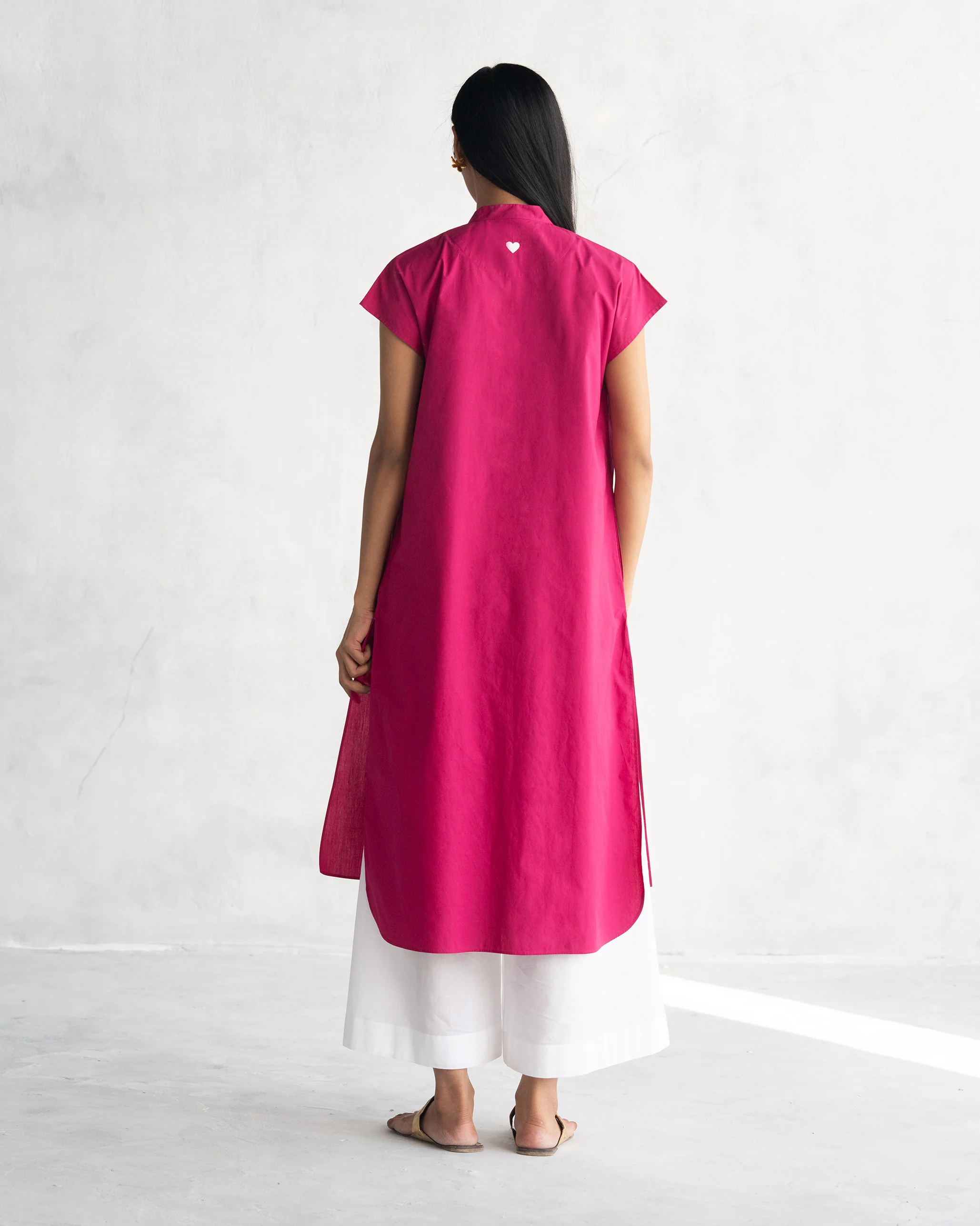 Short Sleeve Kurta - Berry - Image 3