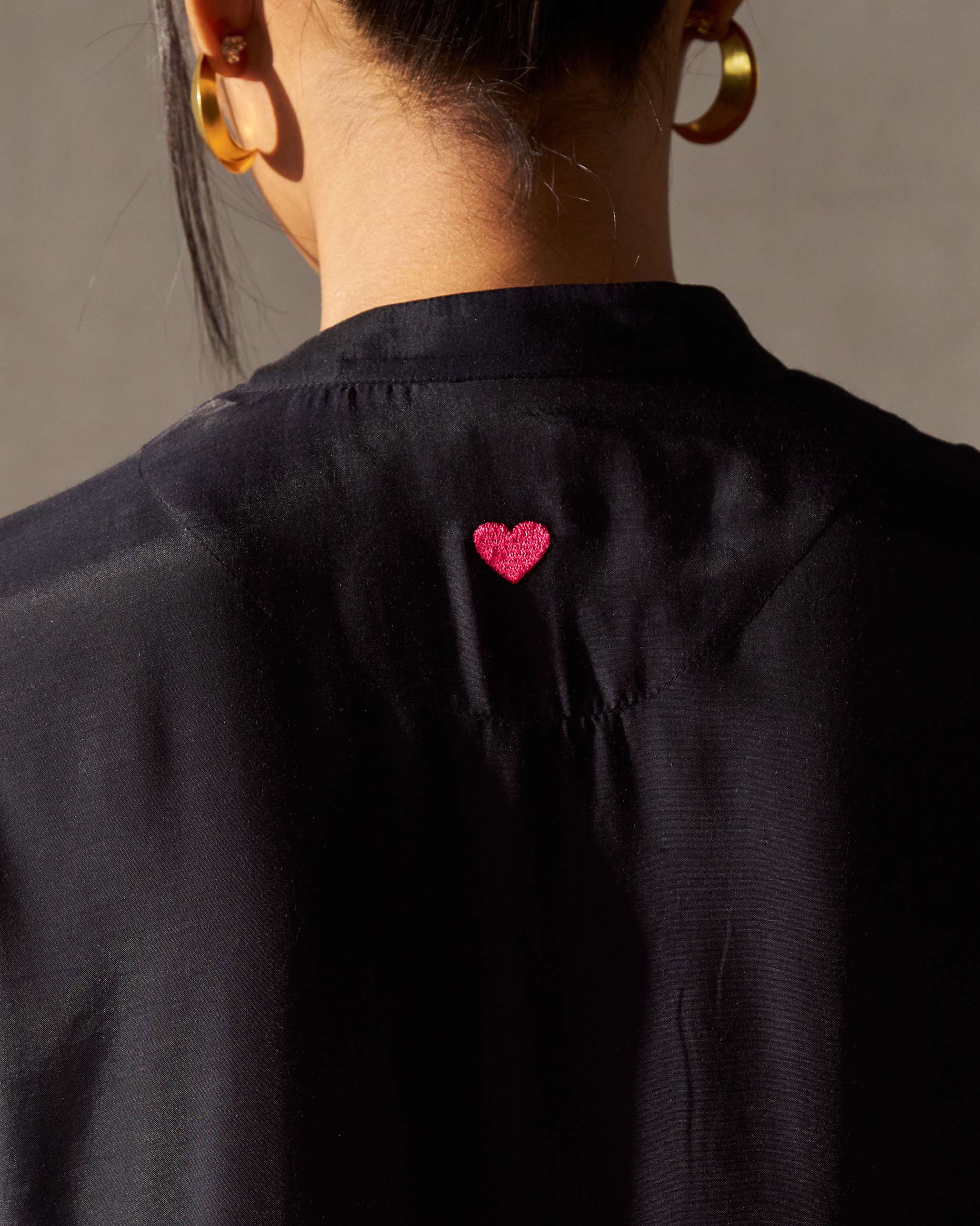 Short Sleeve Kurta - Black - Image 2