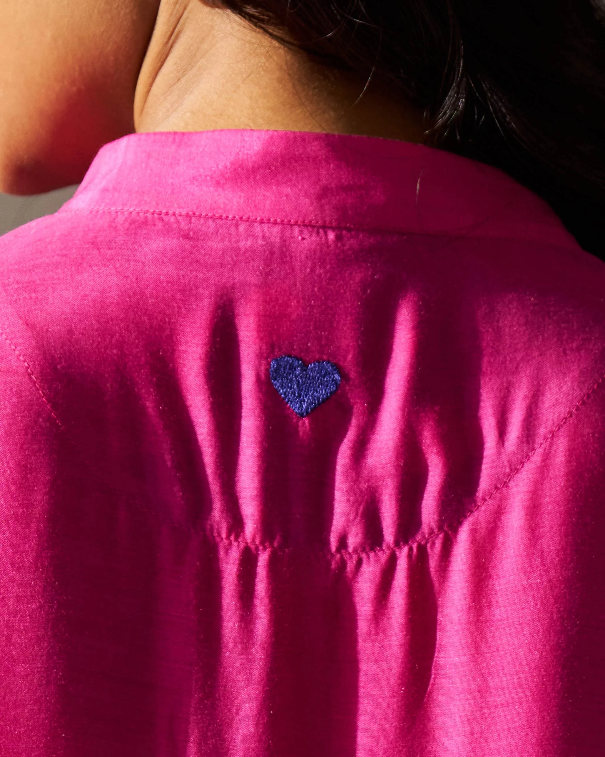 Short Sleeve Kurta - Magenta - Image 2