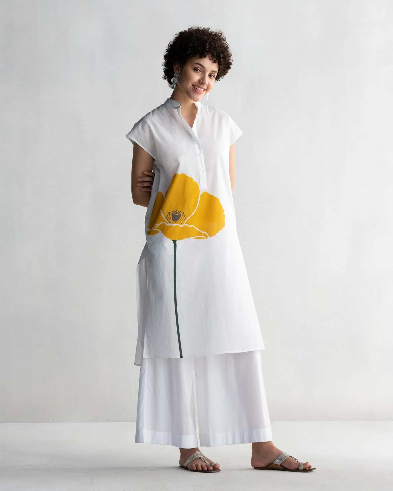 Short Sleeve Kurta - White - Image 5