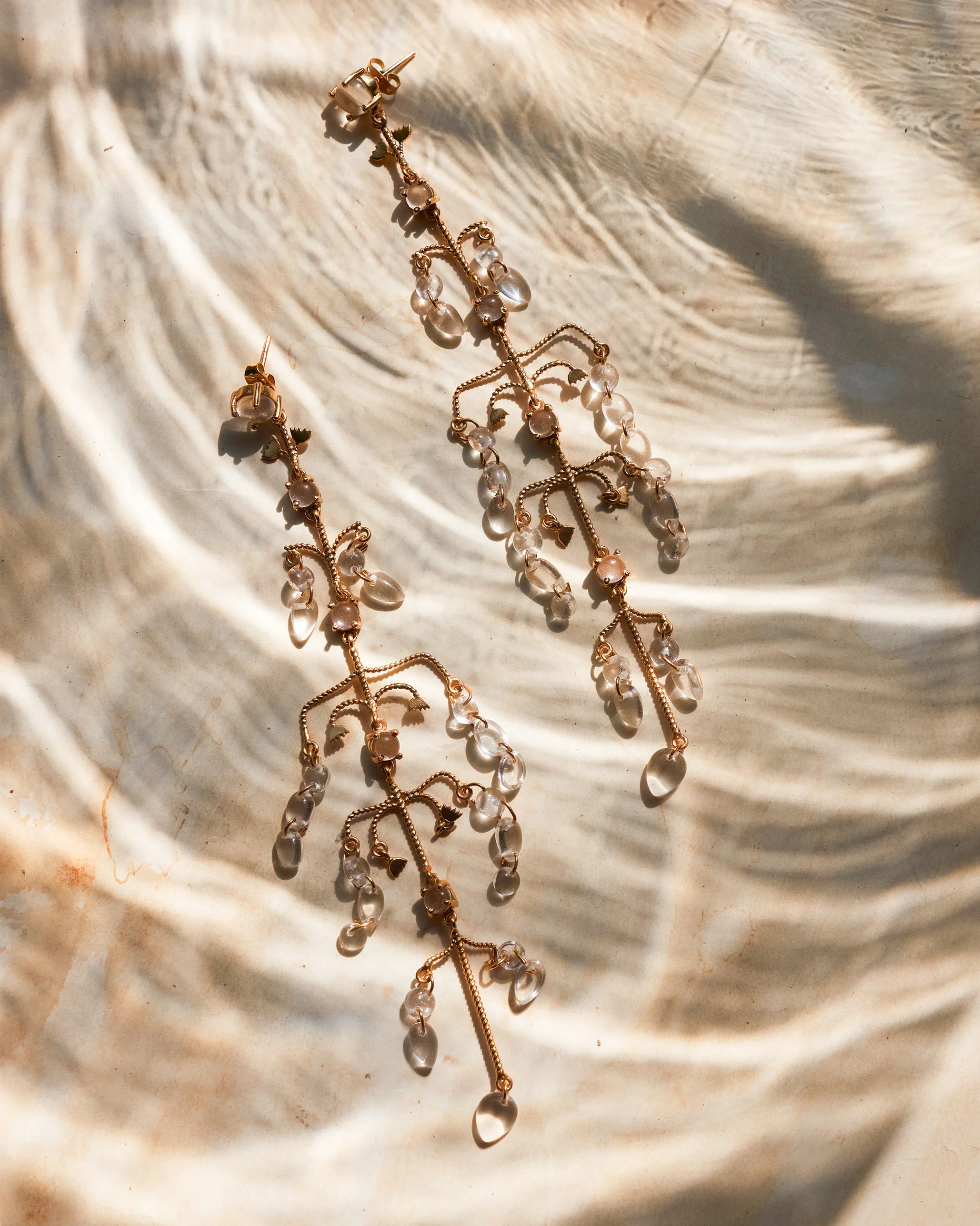 Sia Earrings - Gold & Glass - Image 2