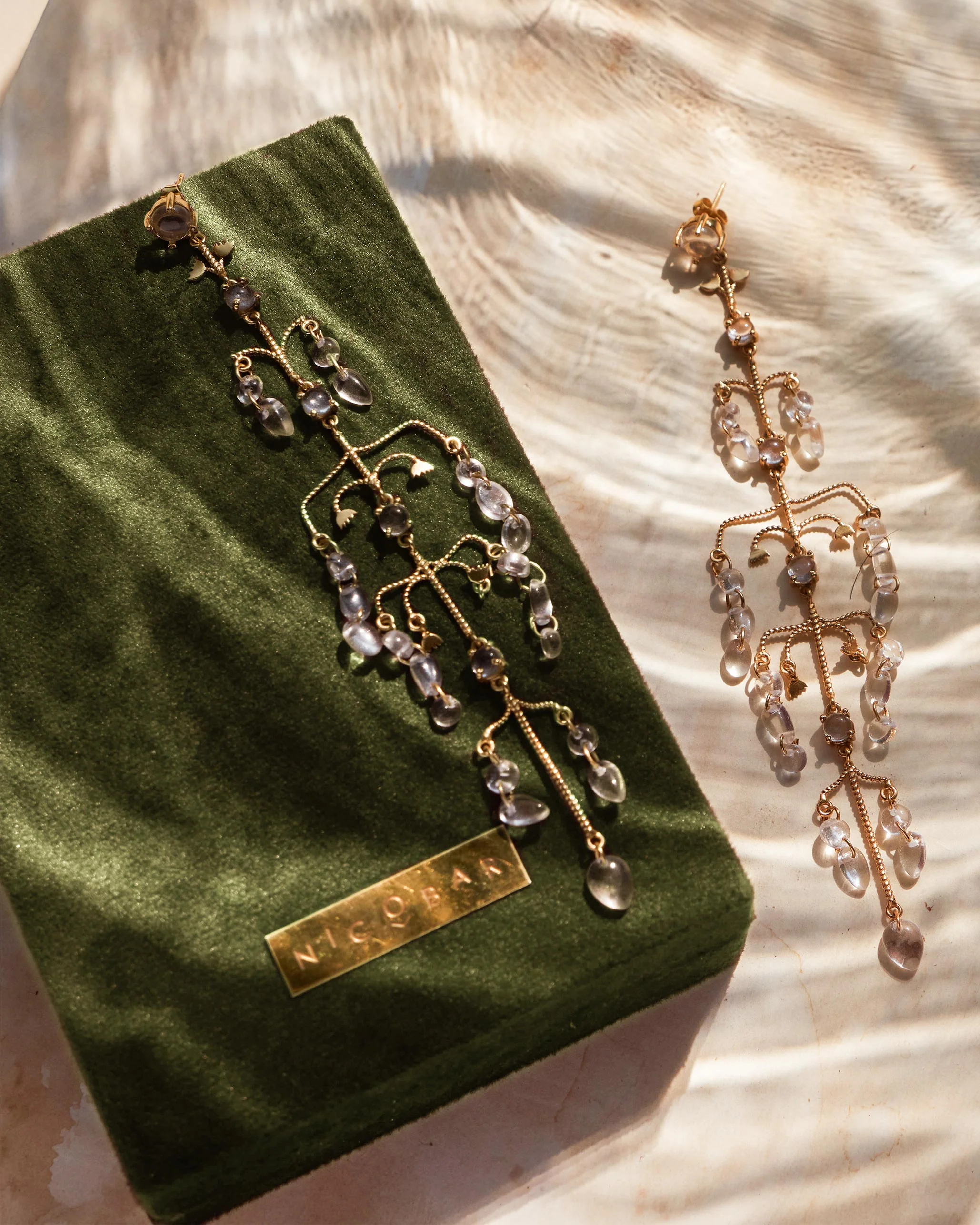 Sia Earrings - Gold & Glass - Image 3