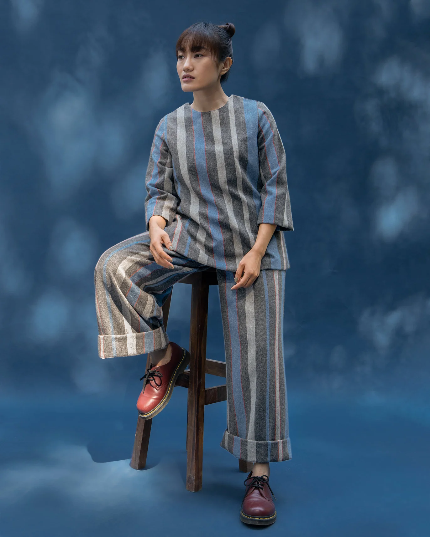 Side high Slit Stripe Top - Image 4