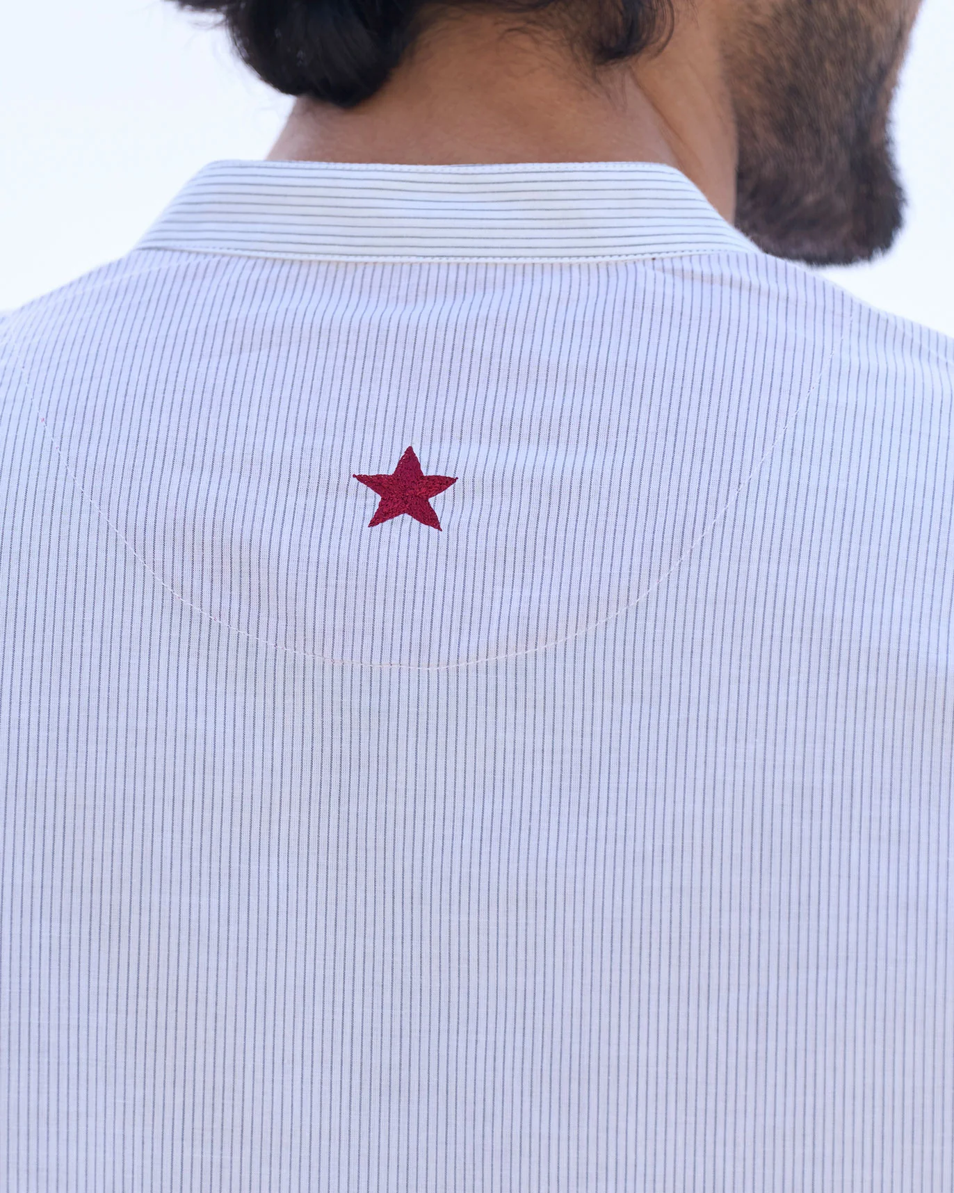 Side Panel Shirt - Ivory & Charcoal - Image 2