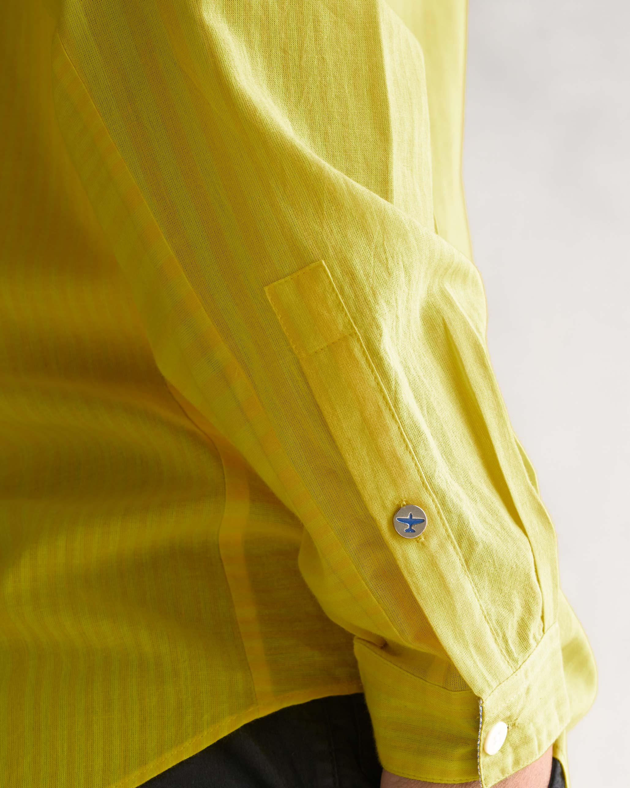 Side Placket Shirt - Yellow - Image 2