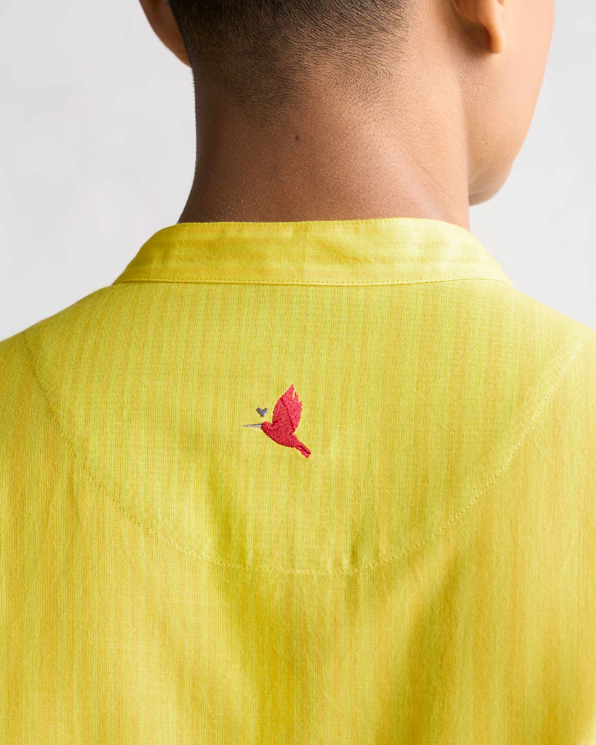 Side Placket Shirt - Yellow - Image 4