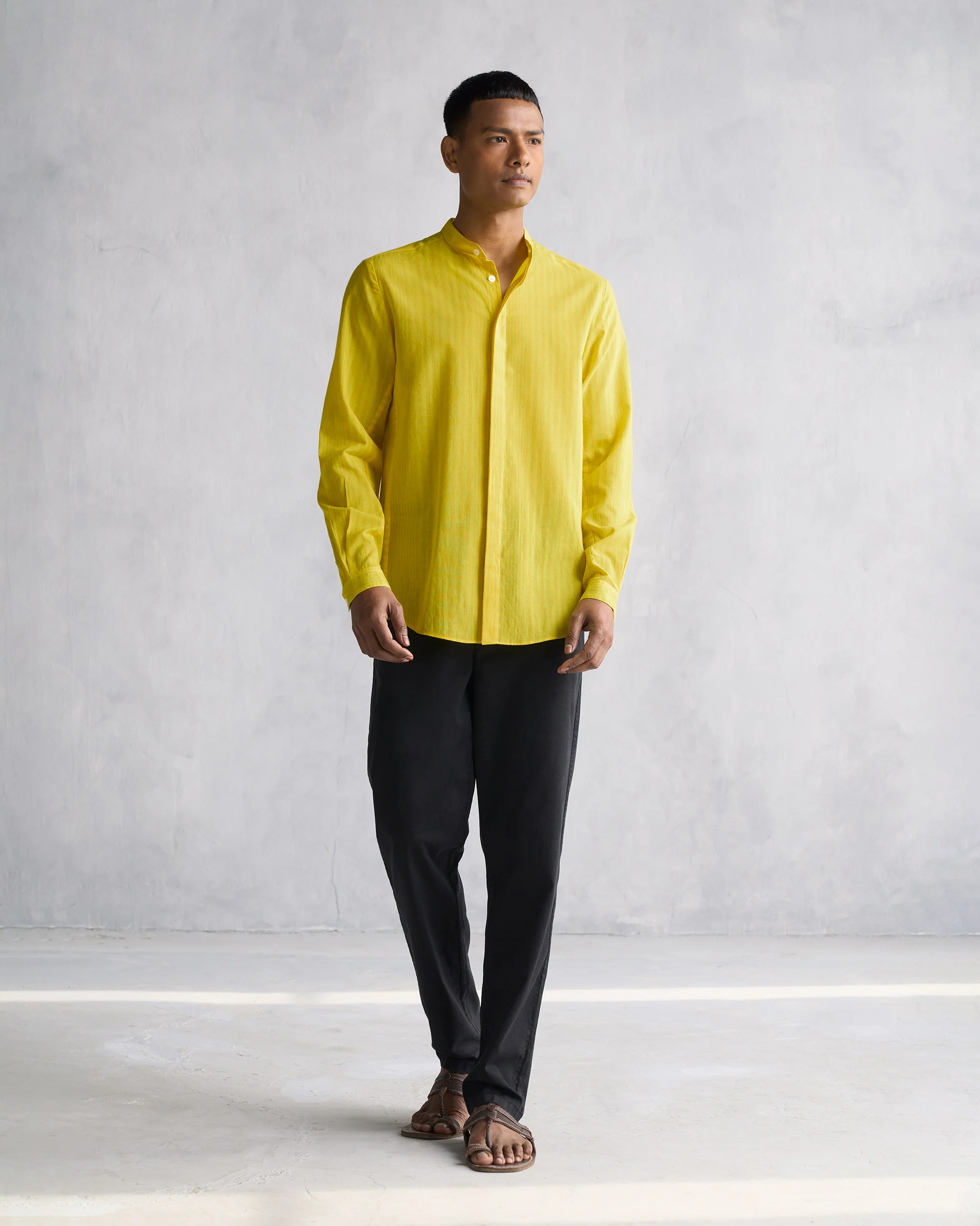 Side Placket Shirt - Yellow - Image 6