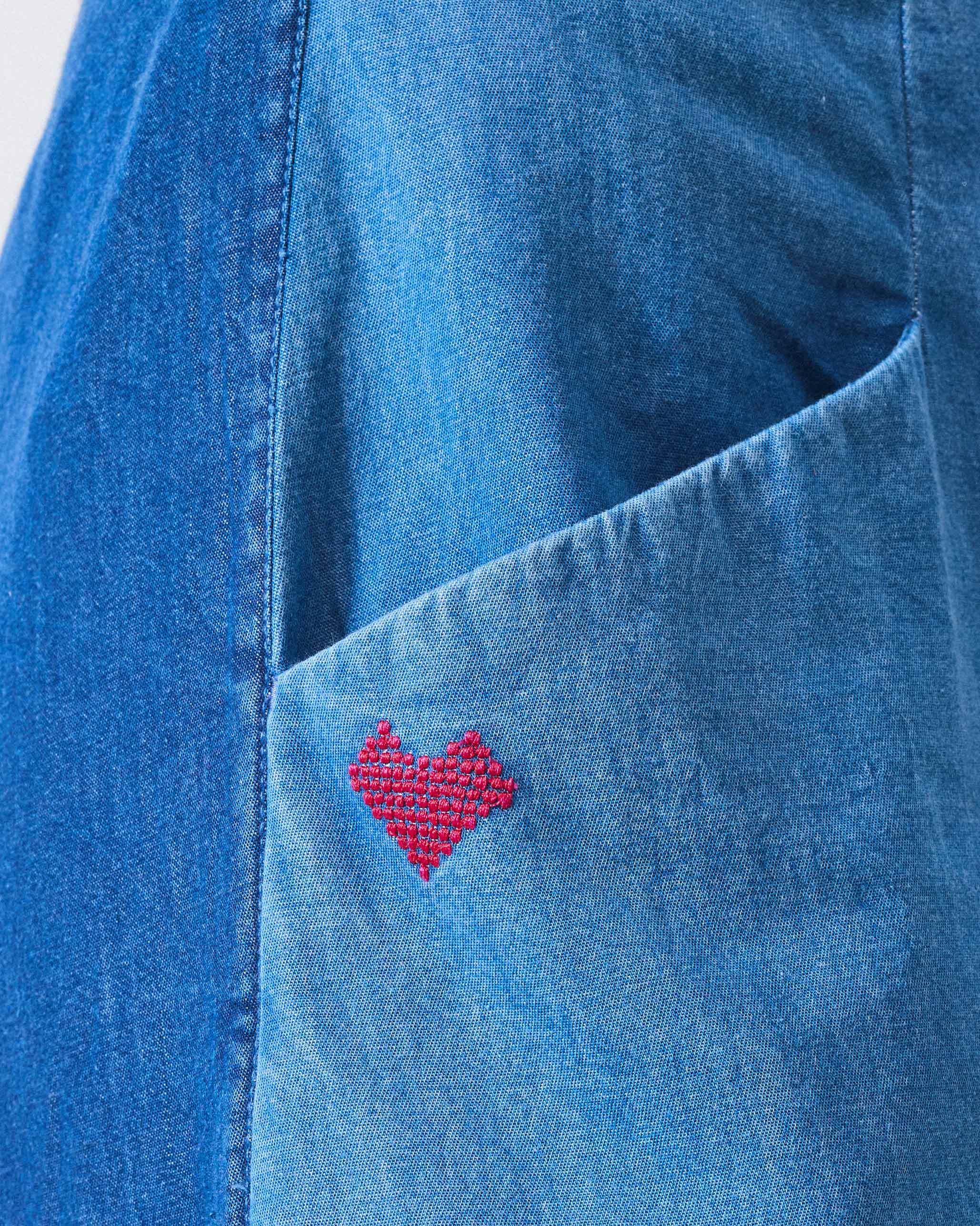 Side Tuck Pants - Denim - Image 2