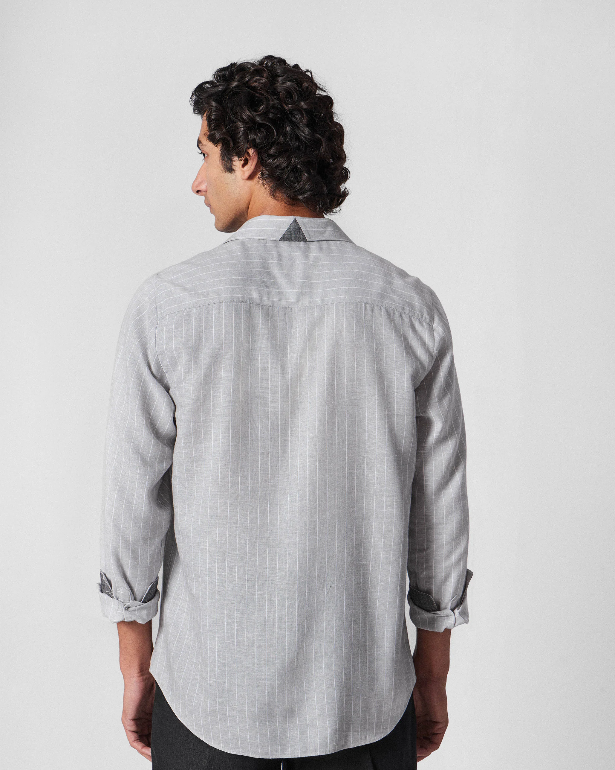 Silas Shirt - Charcoal Stripes - Image 3