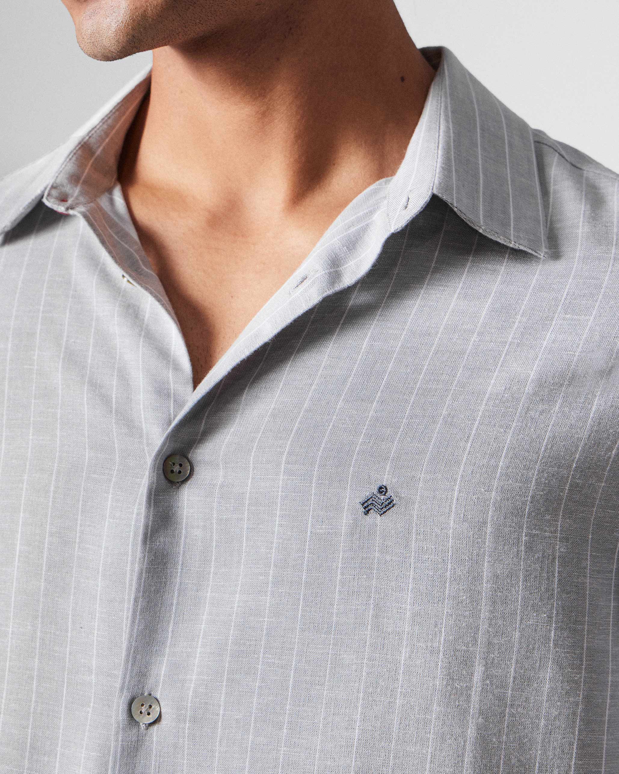 Silas Shirt - Charcoal Stripes - Image 4