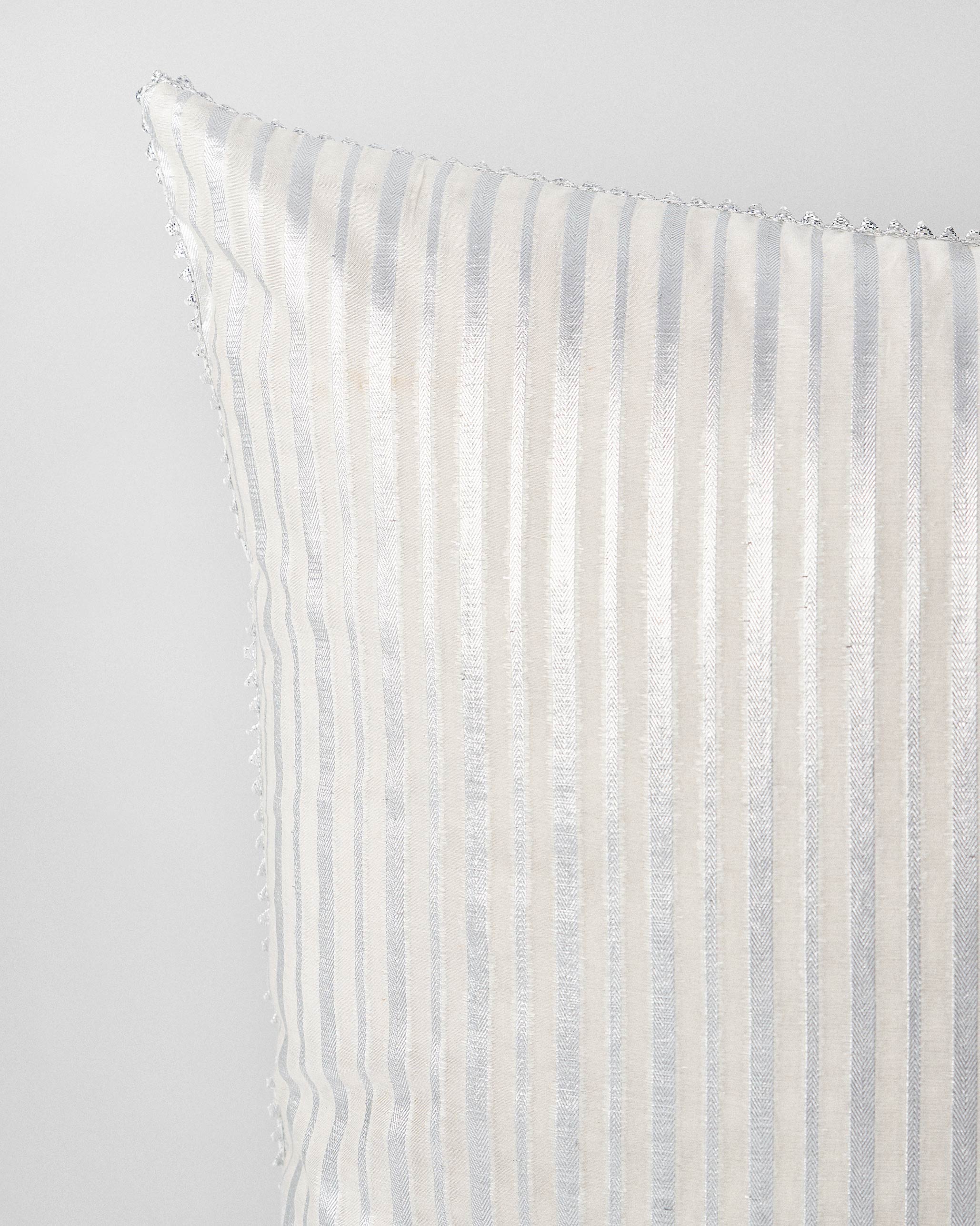 Silver Chanderi Cushion Cover - Image 3