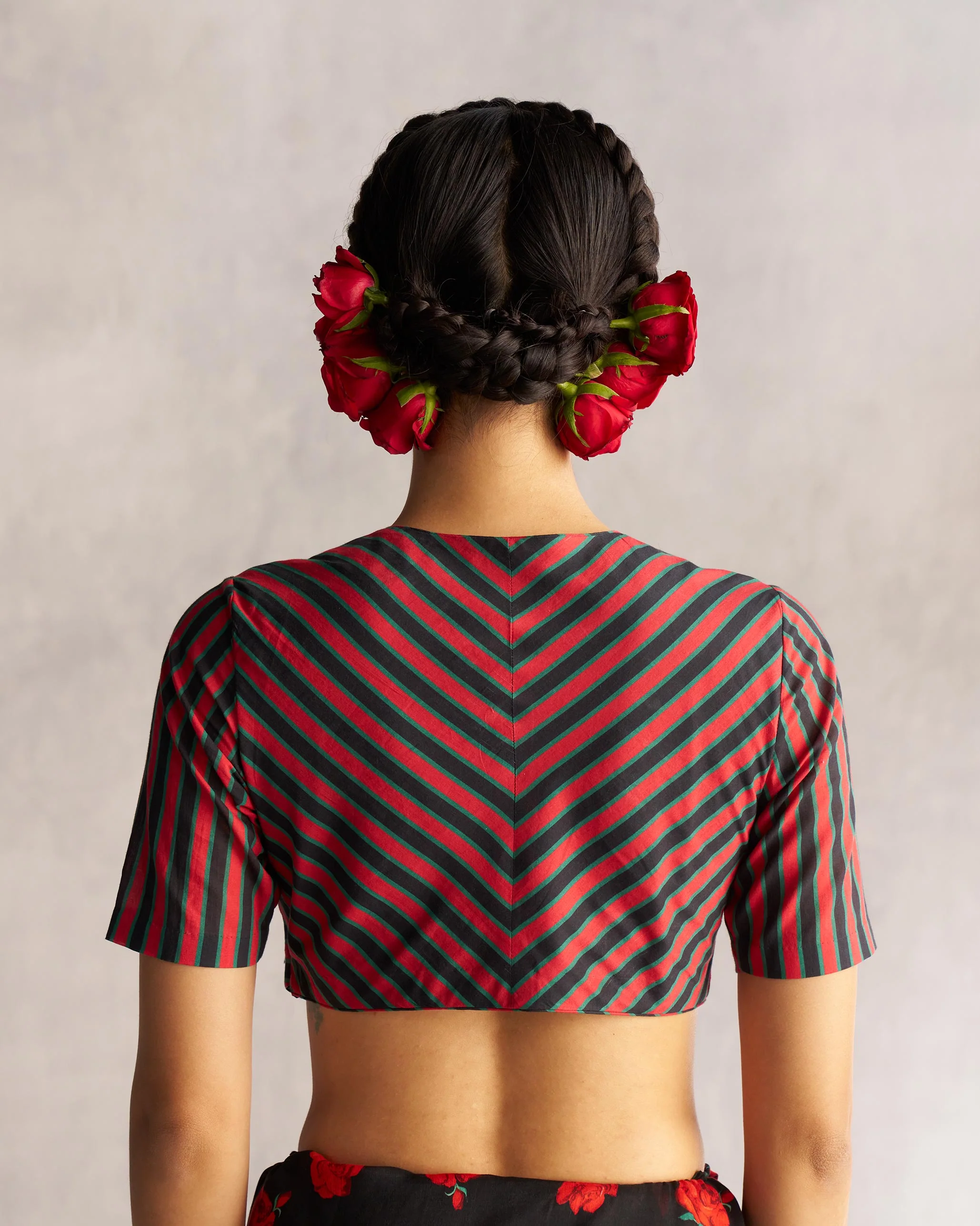 Sitara Blouse - Black & Red - Image 2
