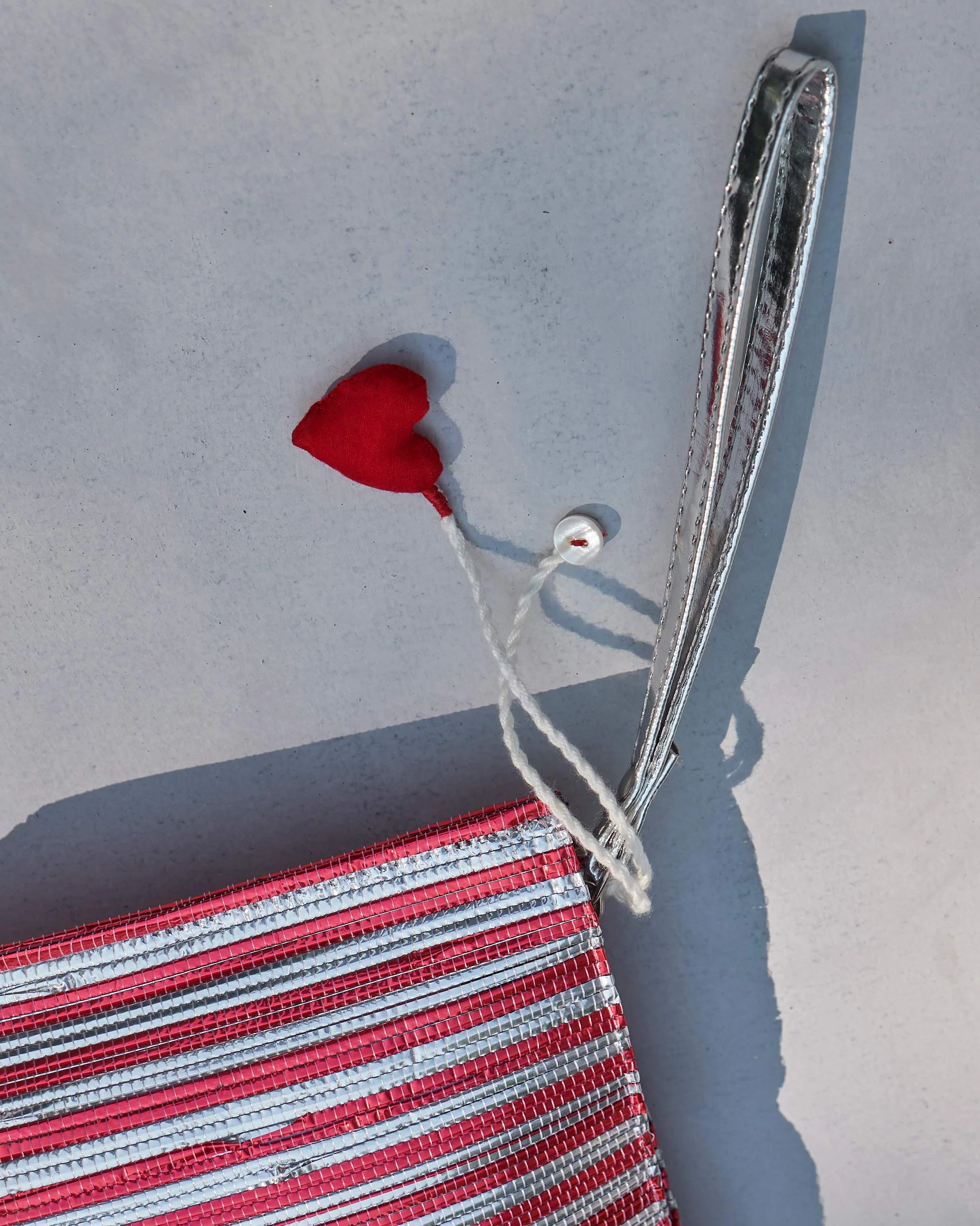 Sitara Clutch - Silver & Red - Image 2