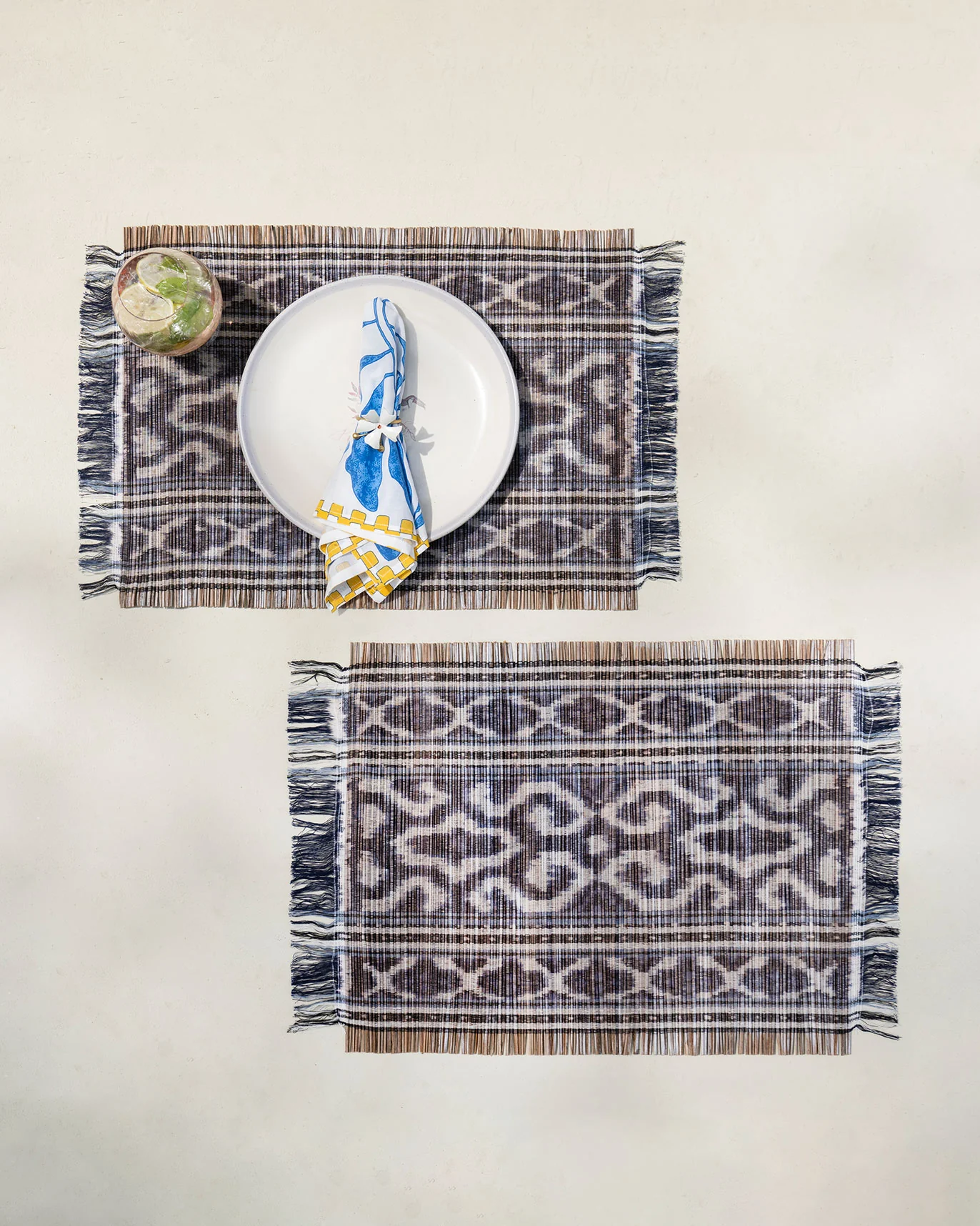 Sitara Ikat Placemat (set of 2) - Charcoal - Image 3