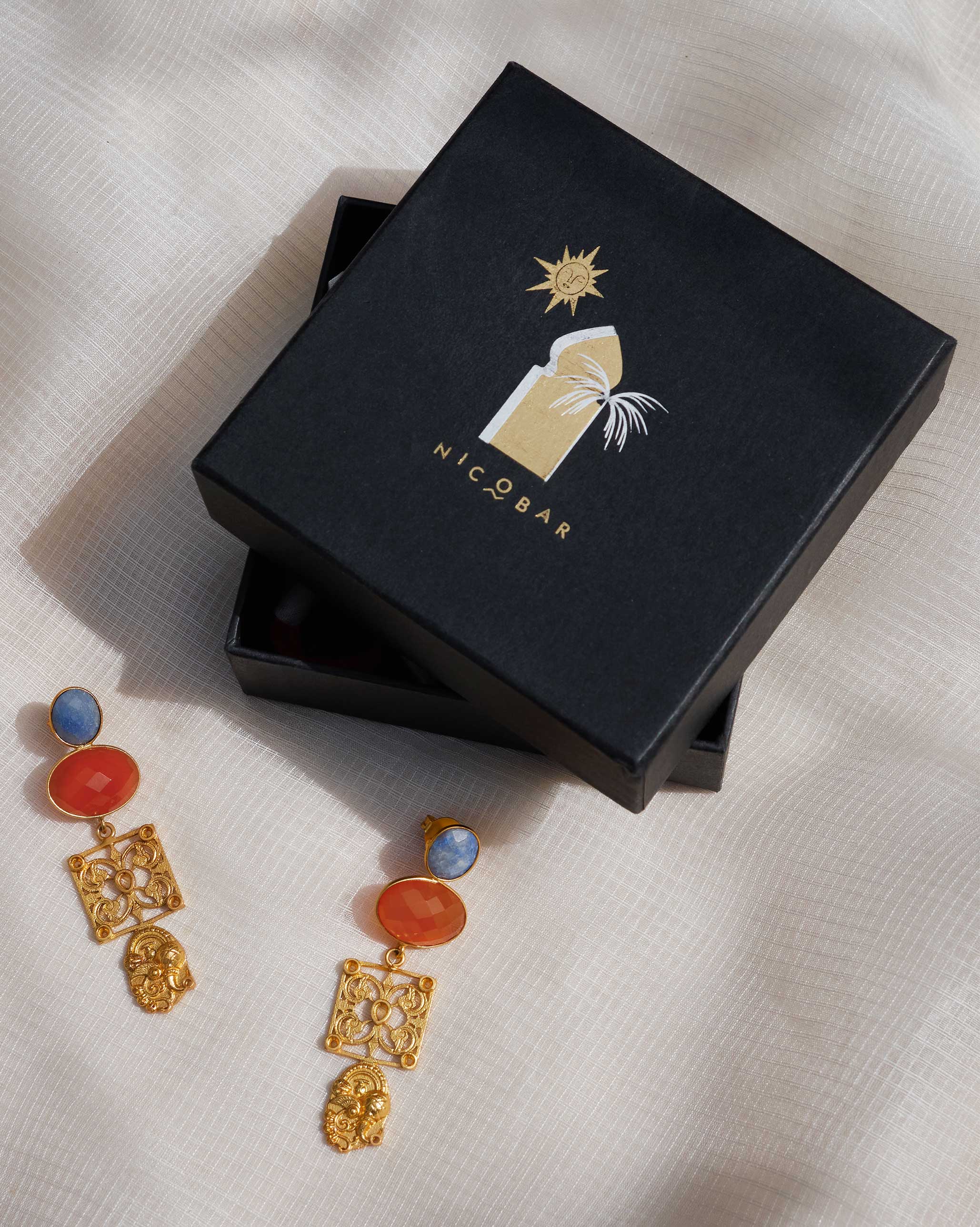 Sitara Jali Earrings - Gold - Image 3