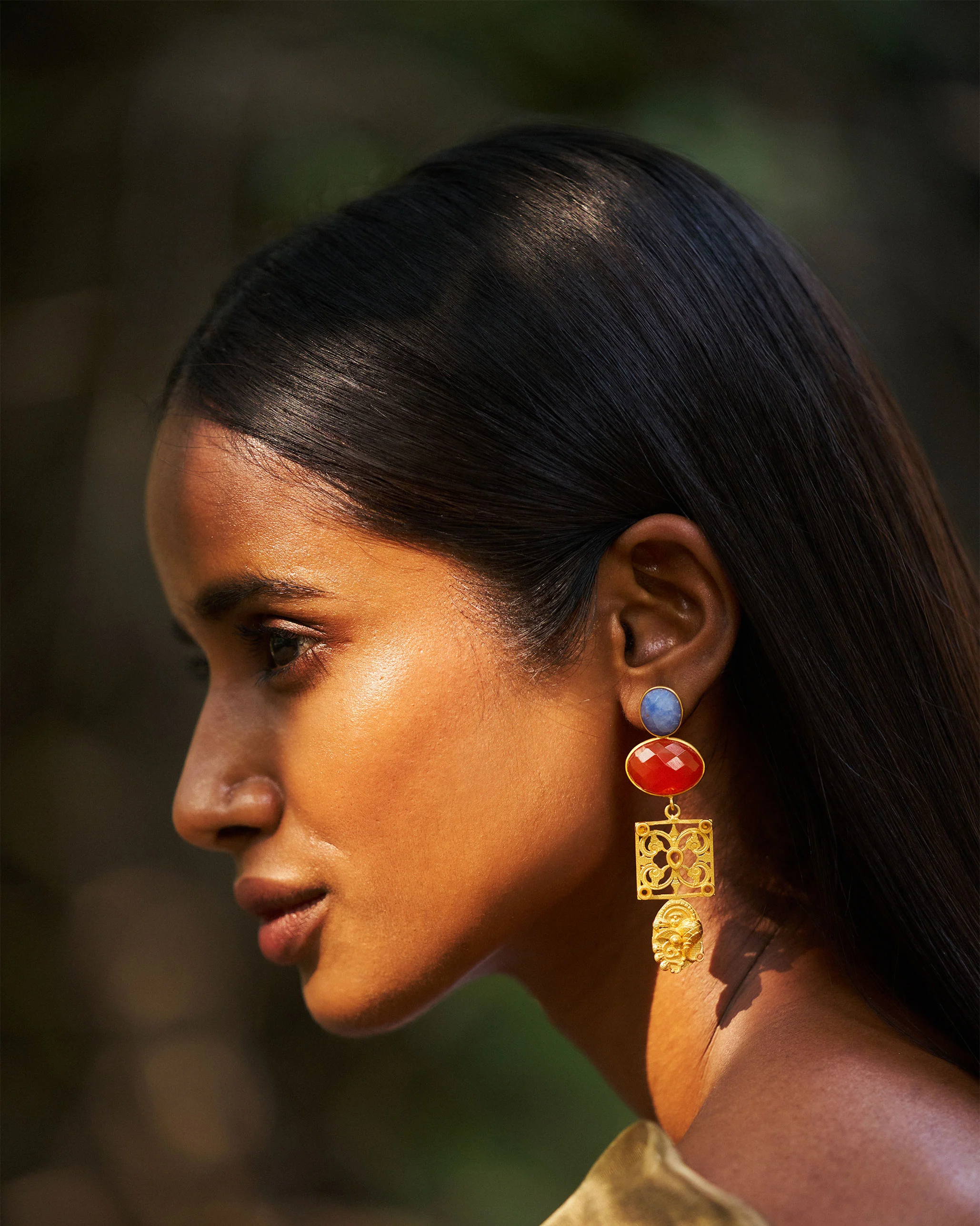 Sitara Jali Earrings - Gold - Image 4