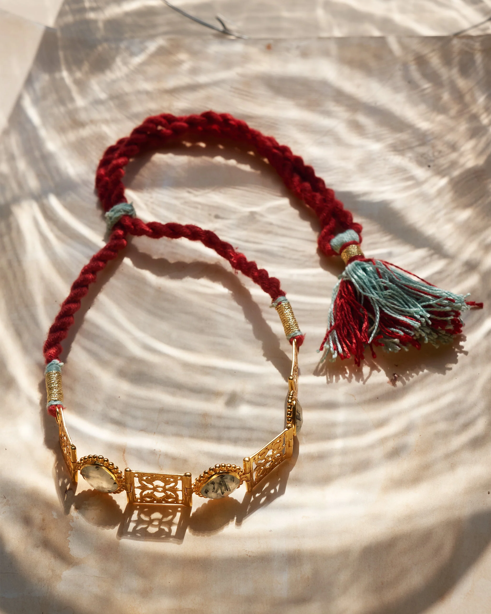 Sitara Jali Necklace - Green - Image 2