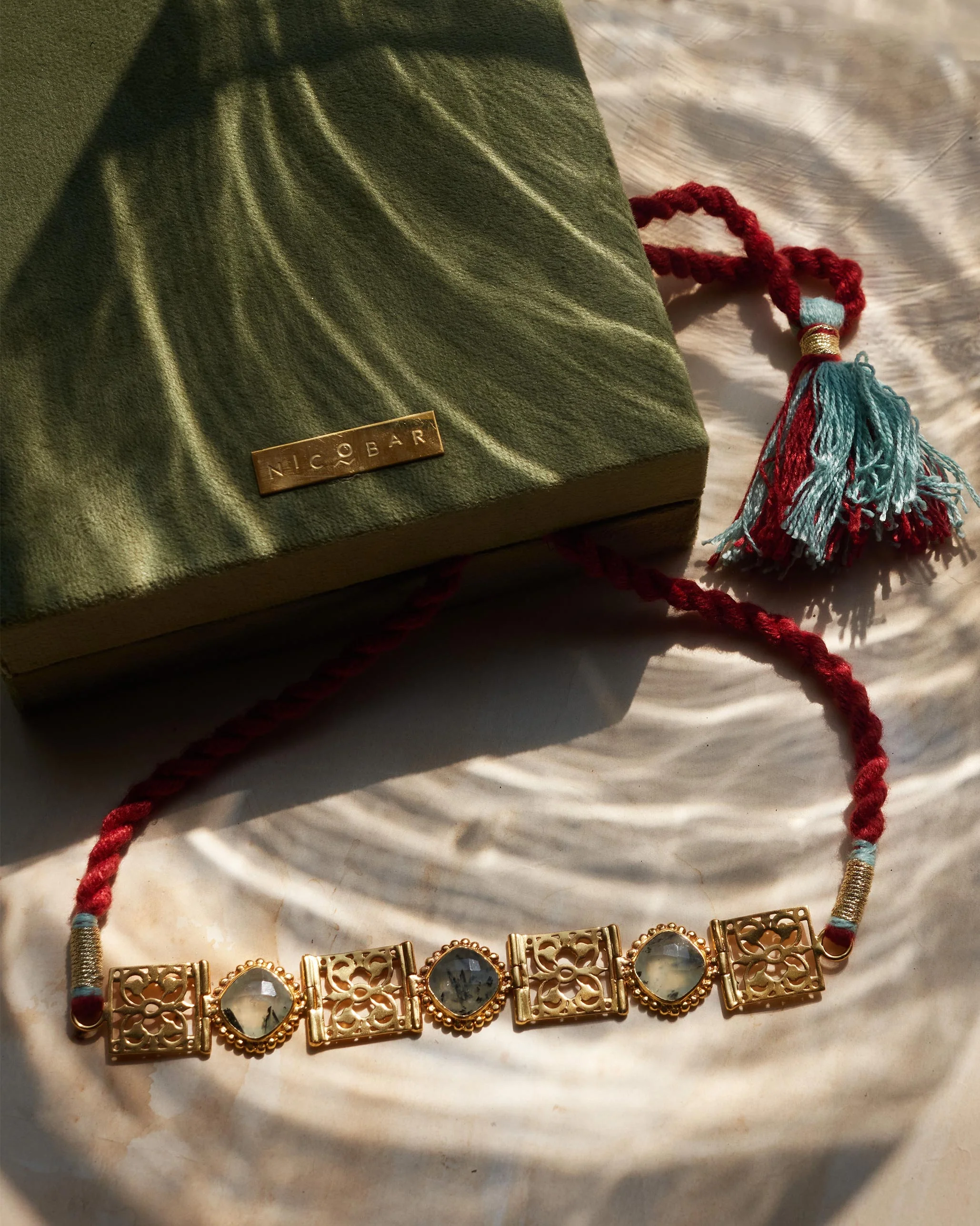 Sitara Jali Necklace - Green - Image 3