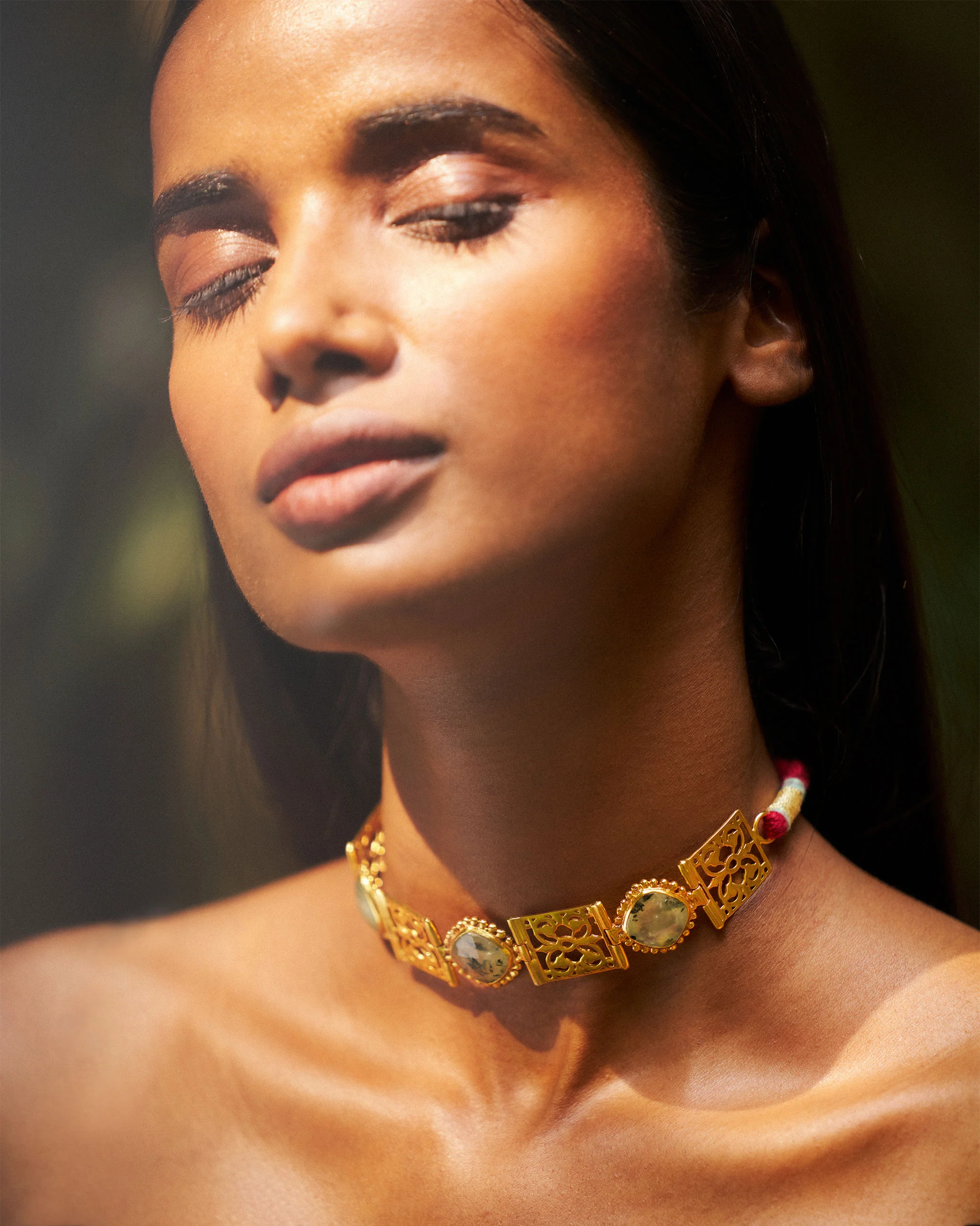 Sitara Jali Necklace - Green - Image 5