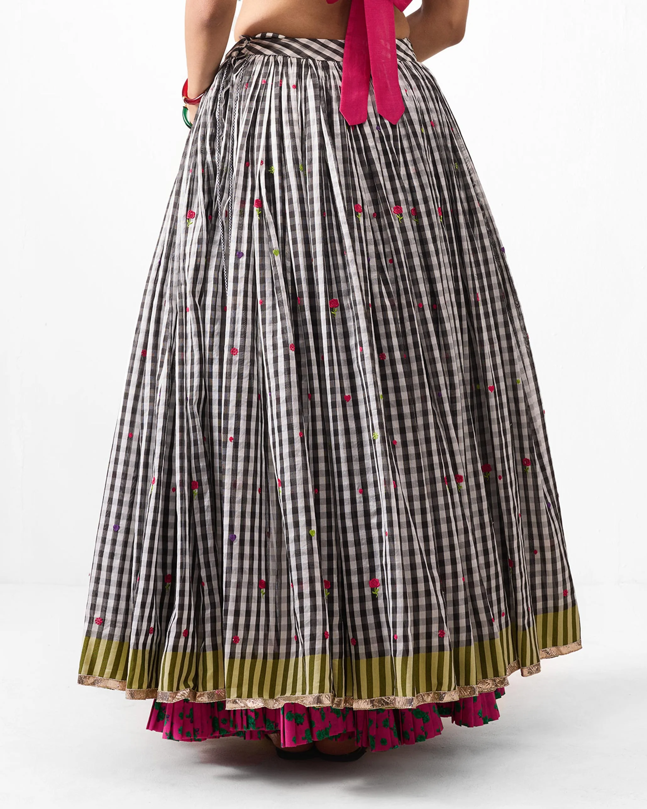 Sitara Skirt - Black & White Embroidered - Image 2