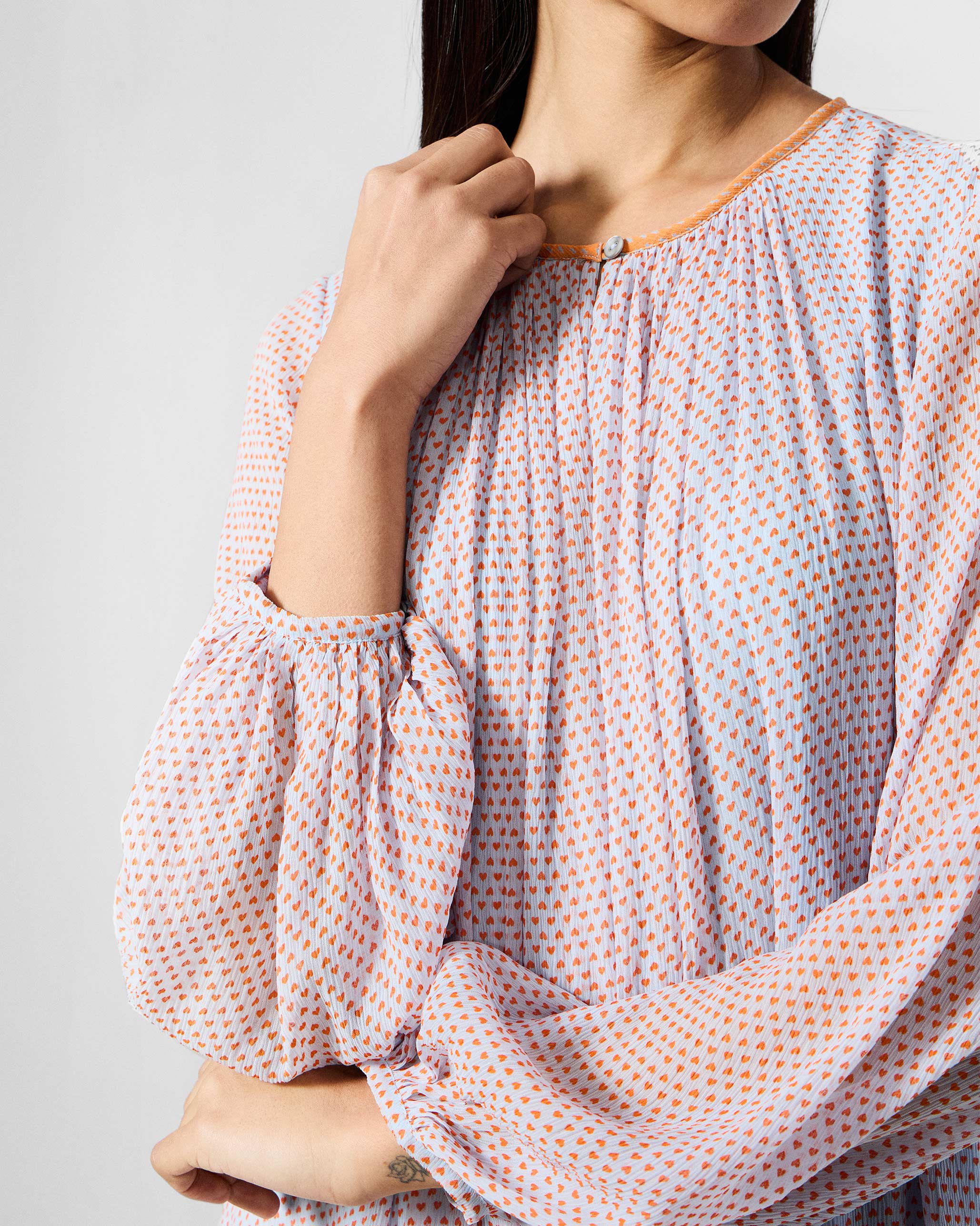 Siya Dress - Blue & Orange Printed - Image 5