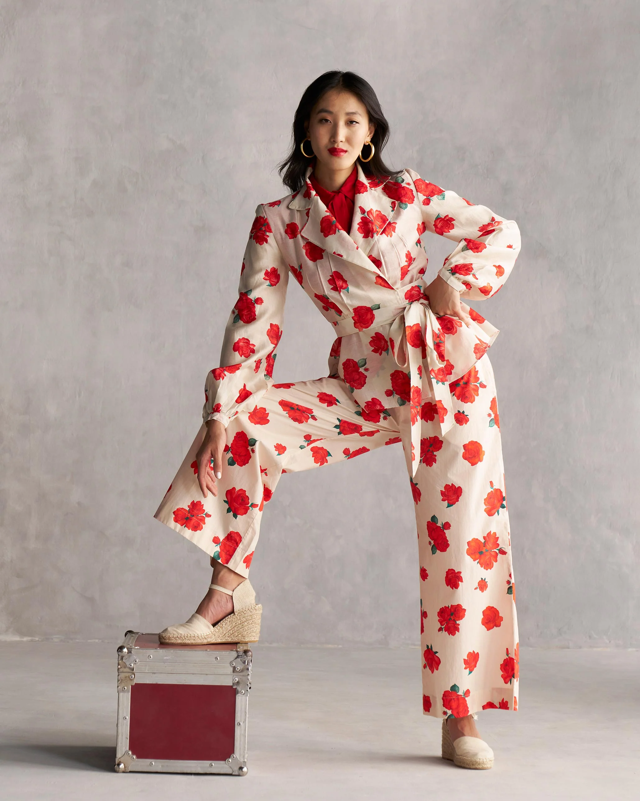 Sky Pants - Ivory & Red - Image 4