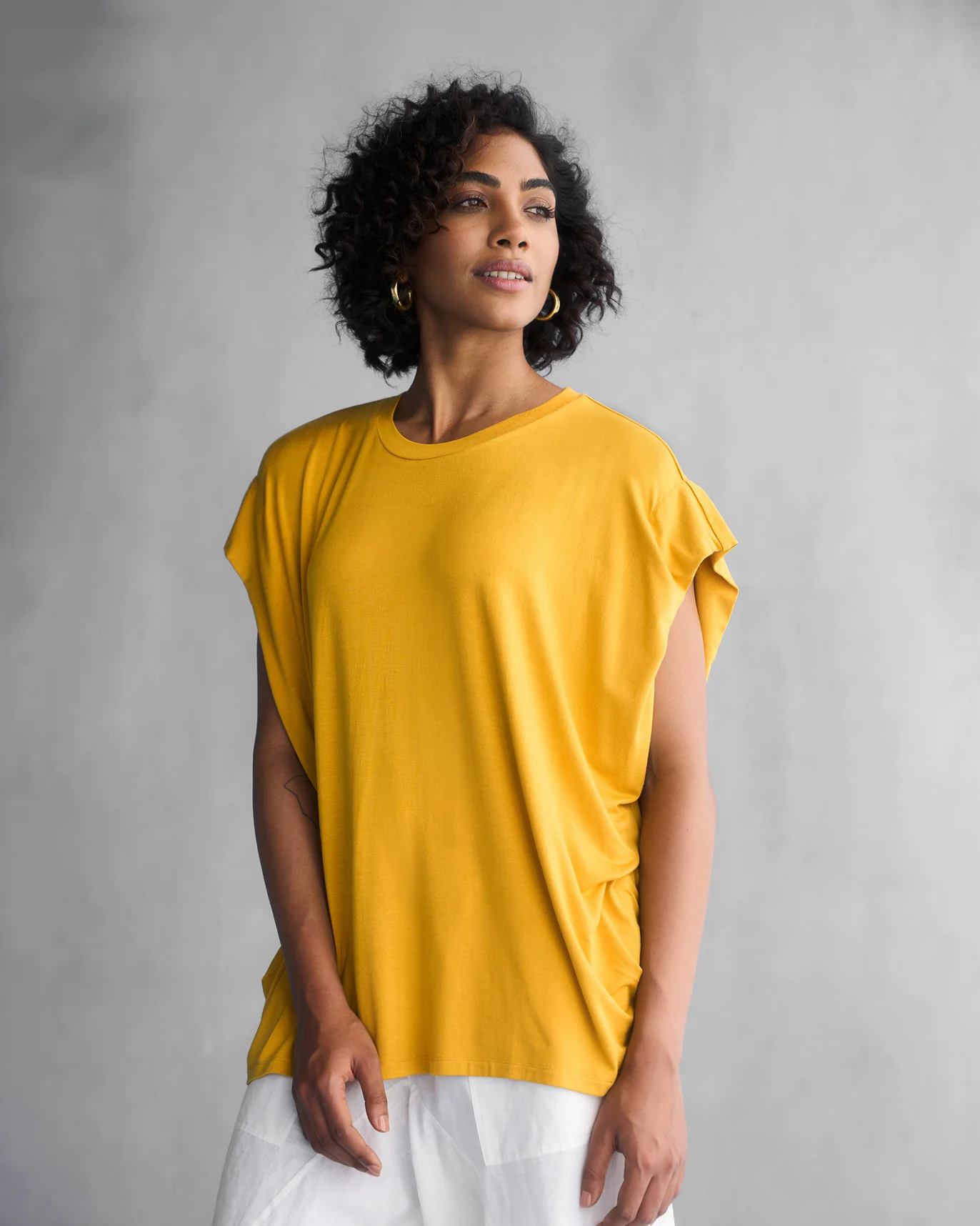 Sleeve T-Shirt - Ochre - Image 3