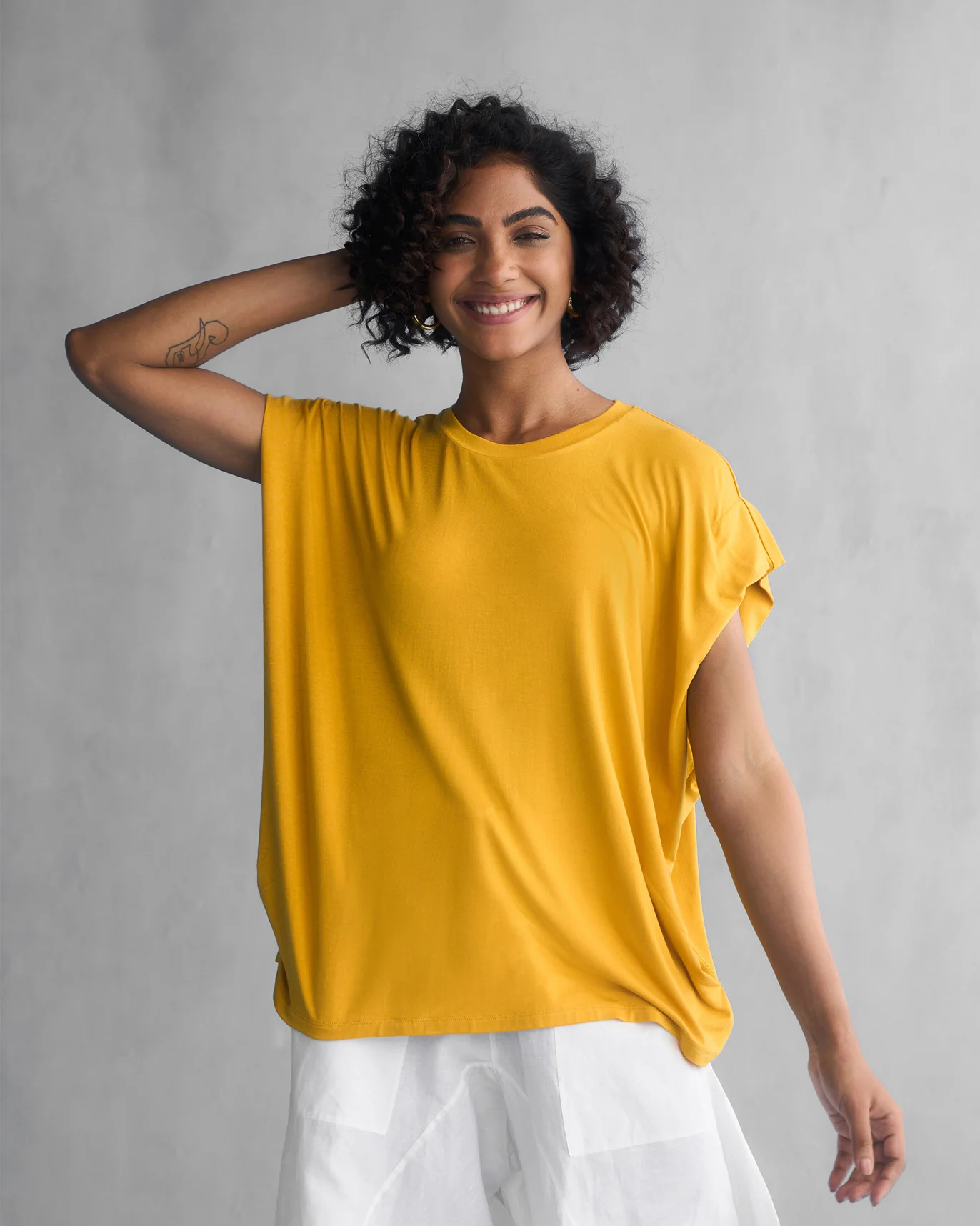 Sleeve T-Shirt - Ochre - Image 5