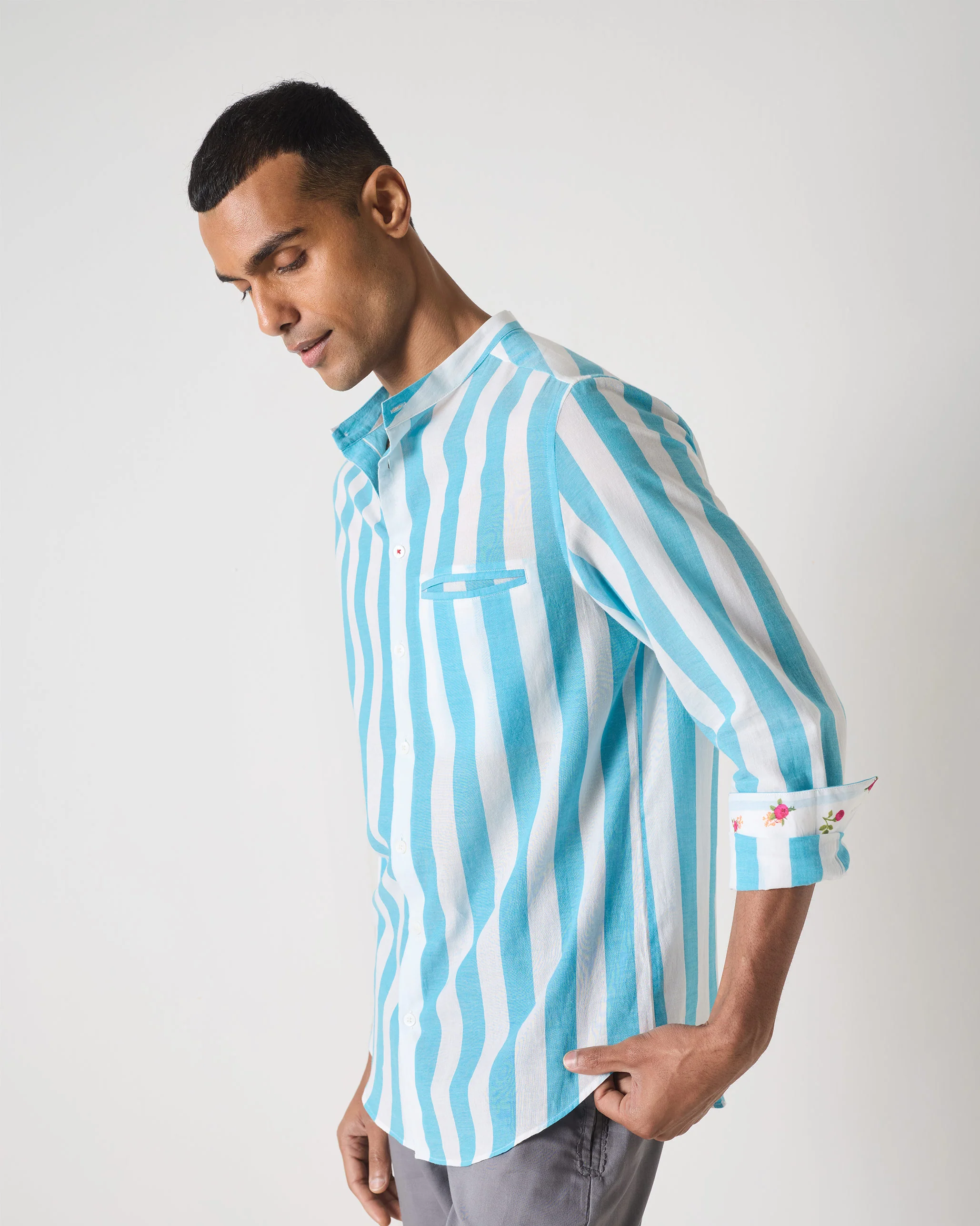 Slim Fit Shirt - Blue Stripes - Image 2