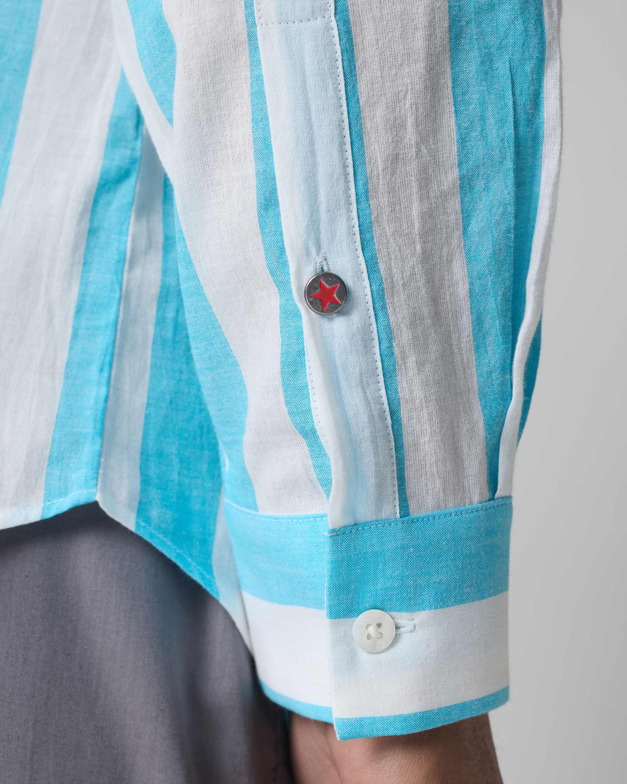 Slim Fit Shirt - Blue Stripes - Image 6