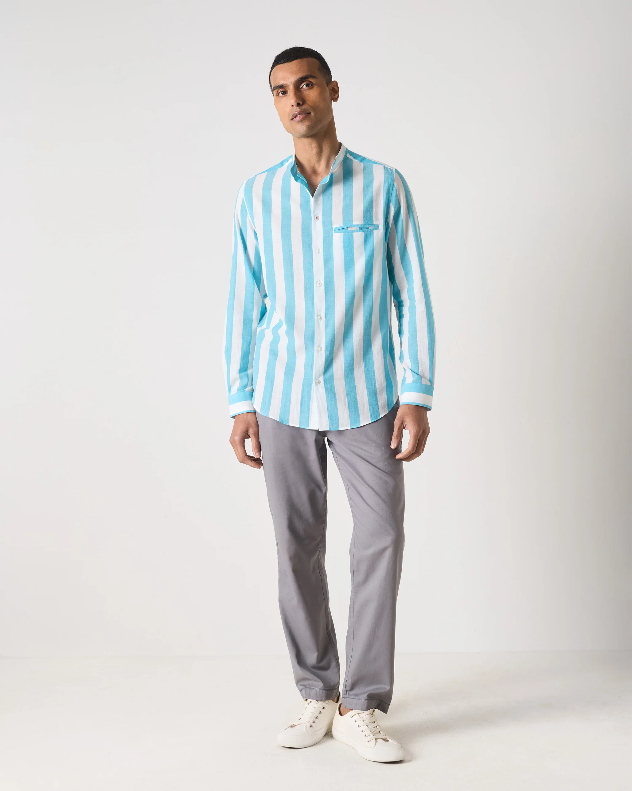 Slim Fit Shirt - Blue Stripes - Image 8
