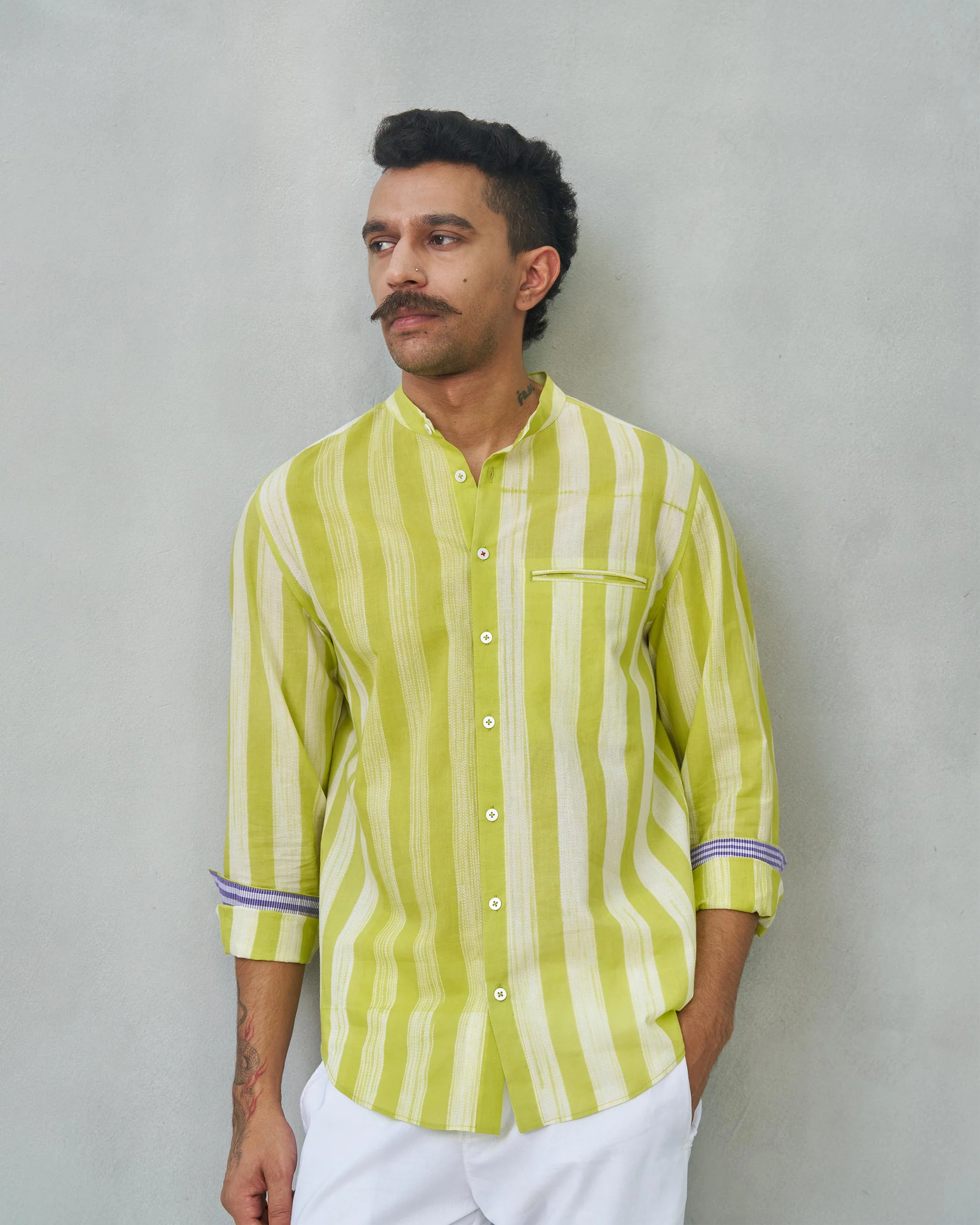 Slim Fit Shirt - Lime - Image 5