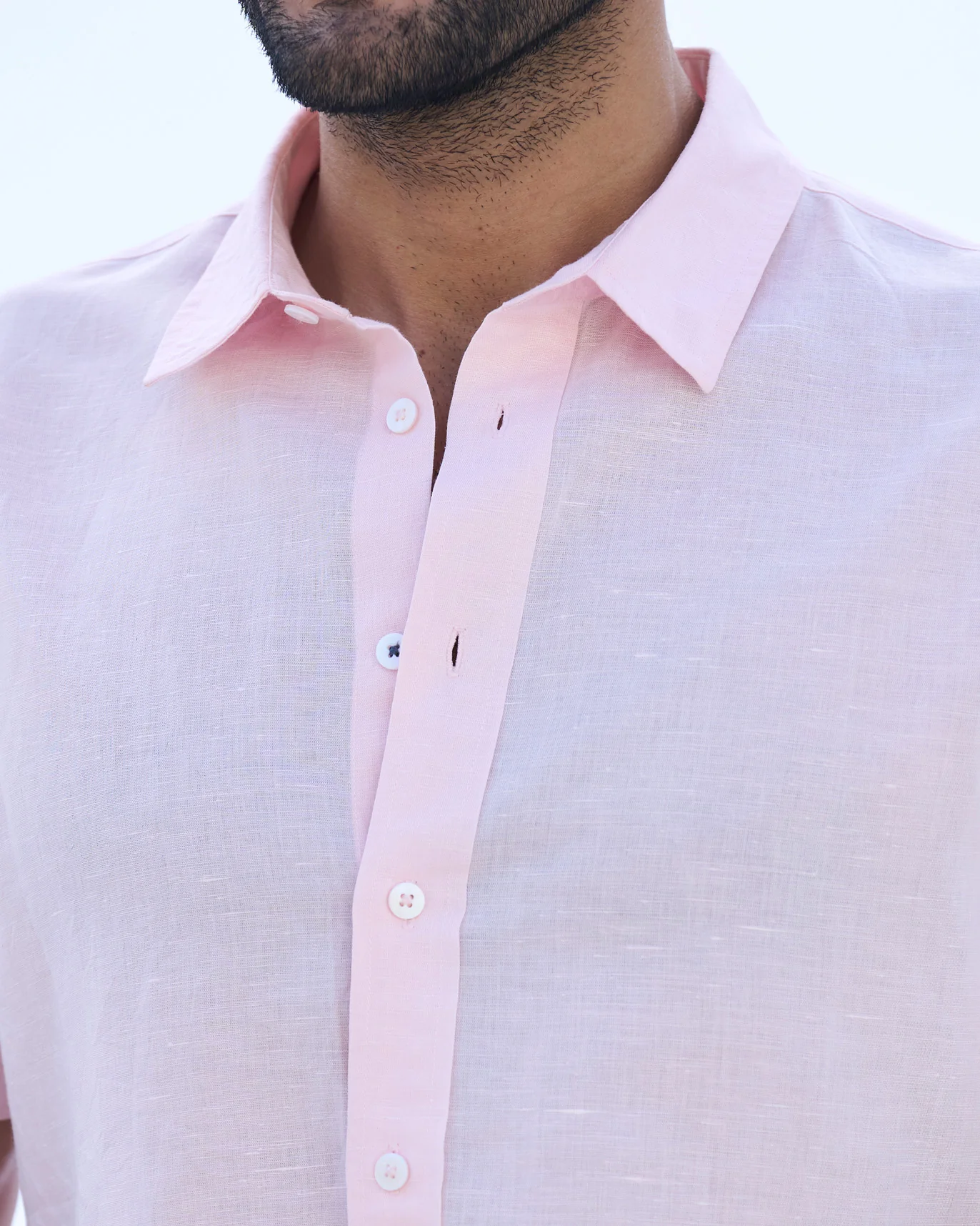 Slim Half Sleeve Shirt - Pink - Image 2