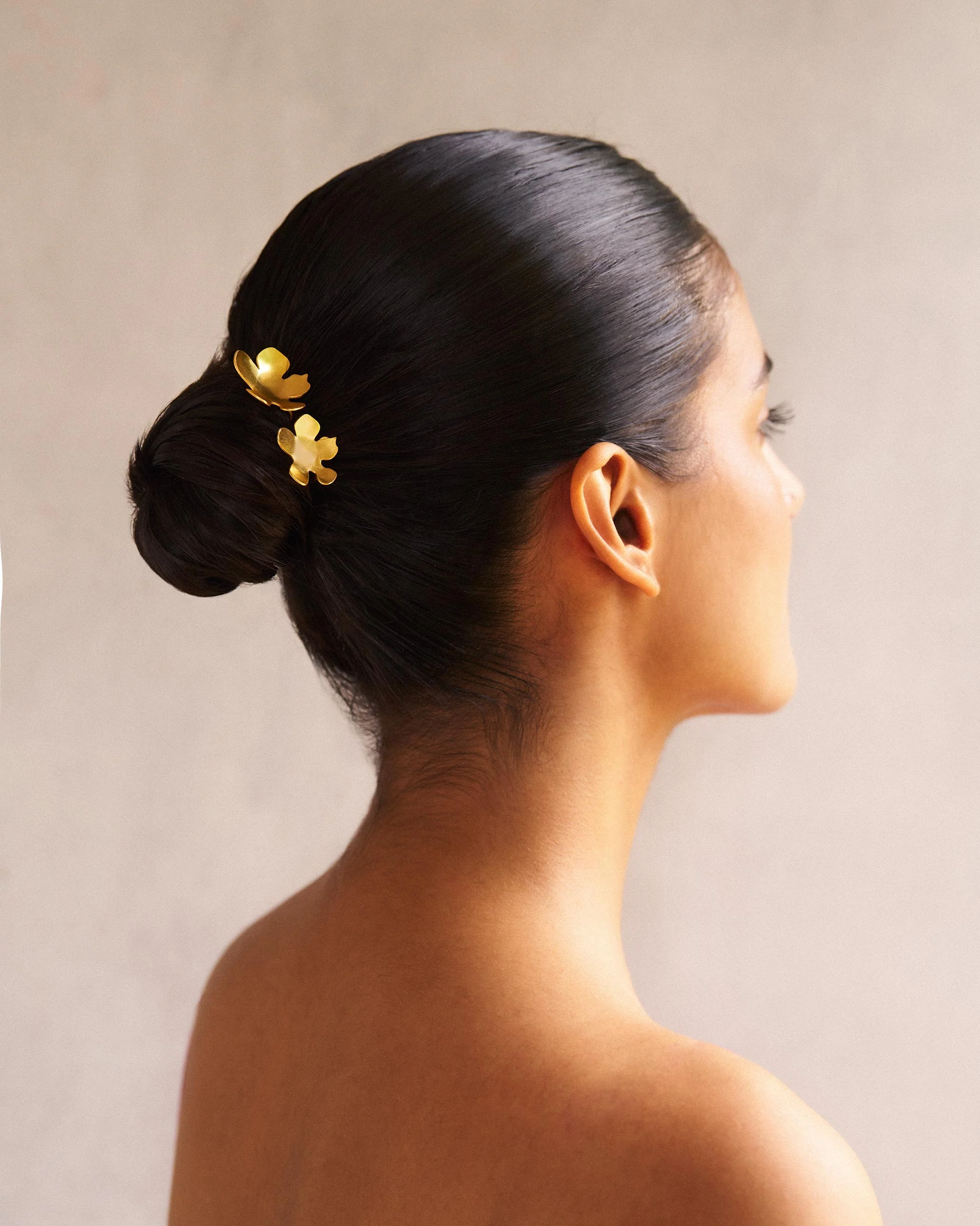Small Poppy Hairpins - Gold - Image 4