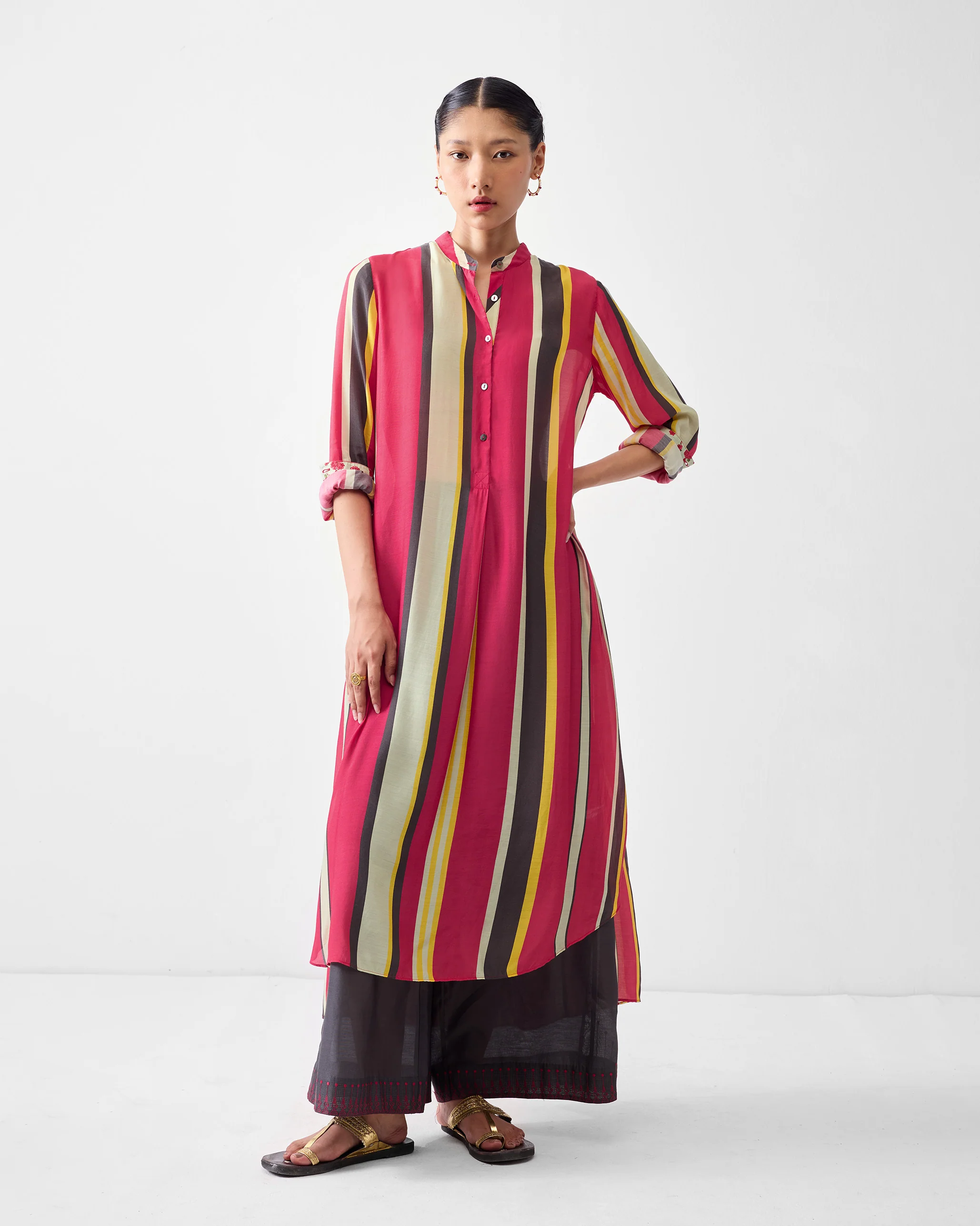Smocked Back Kurta - Multicolor Print - Image 2