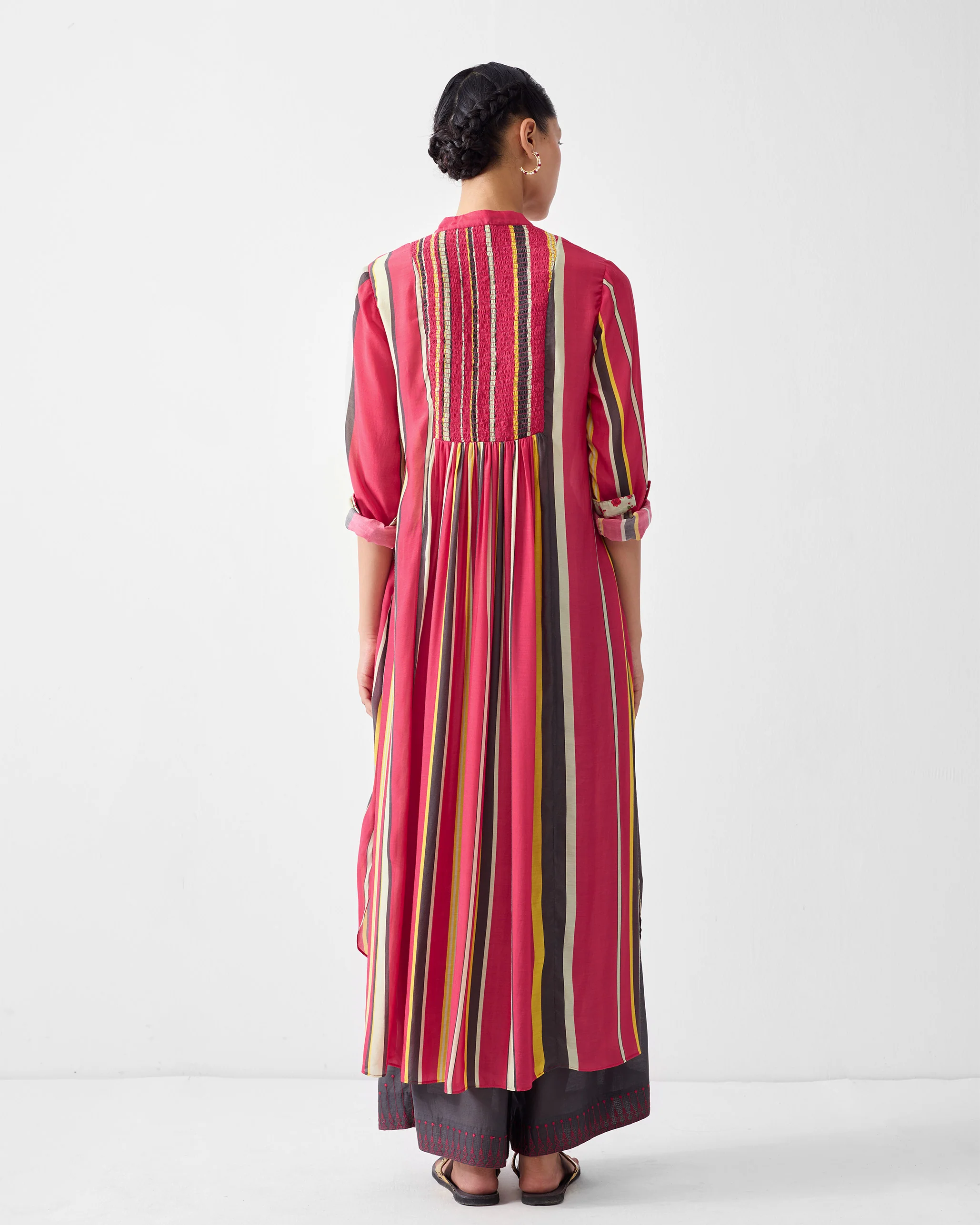Smocked Back Kurta - Multicolor Print - Image 3