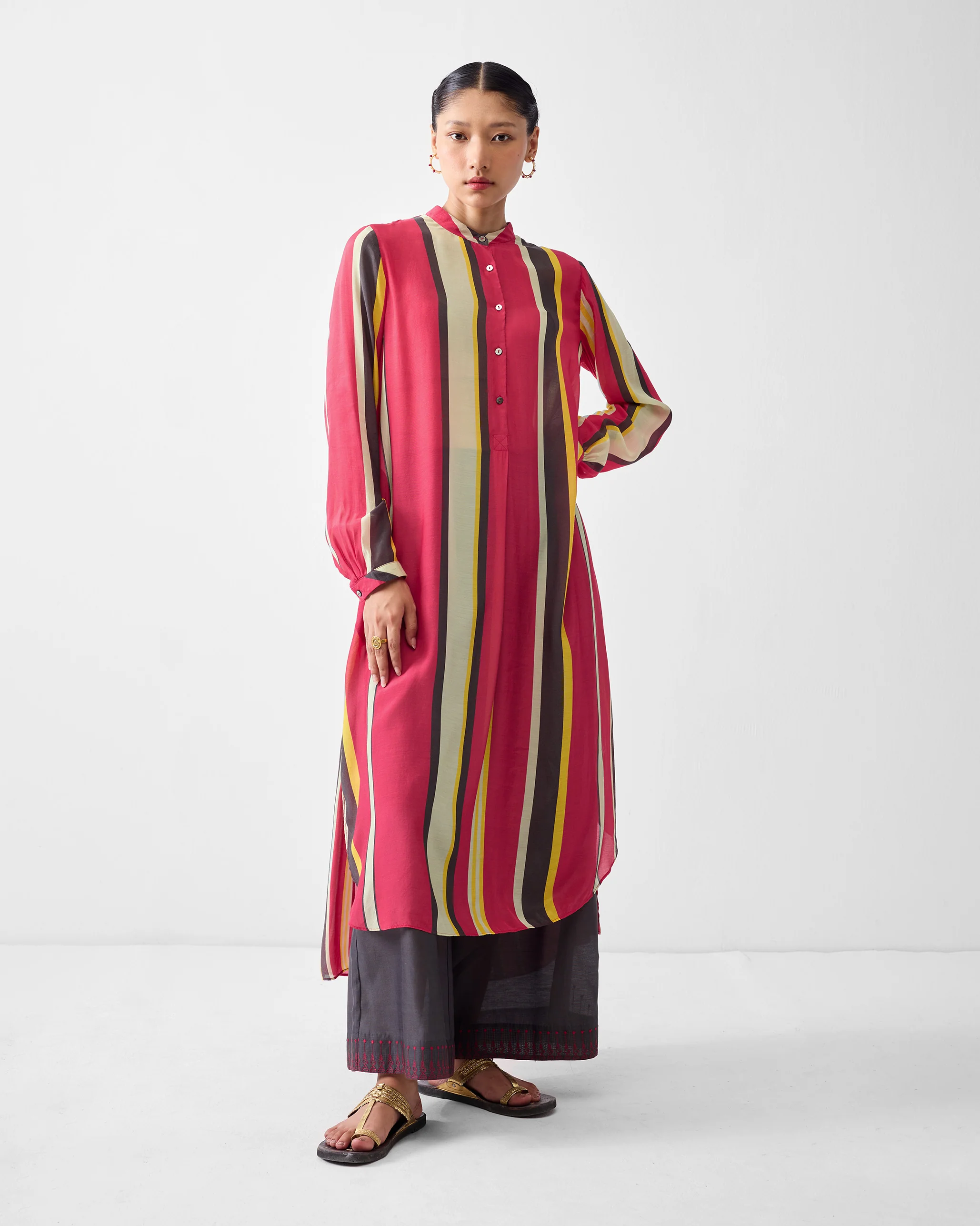 Smocked Back Kurta - Multicolor Print - Image 5