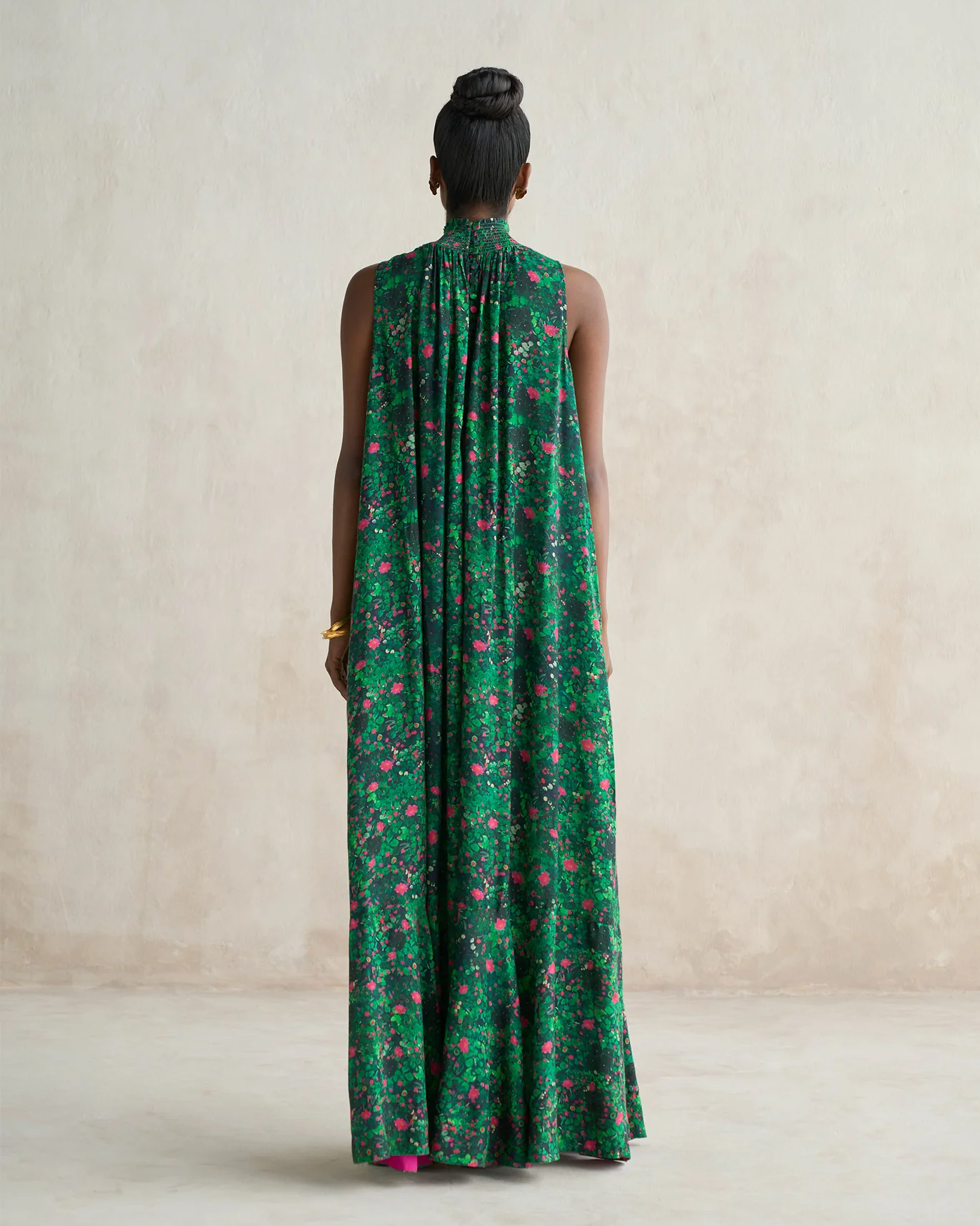 Smocked Neck Dress - Multi - Image 3