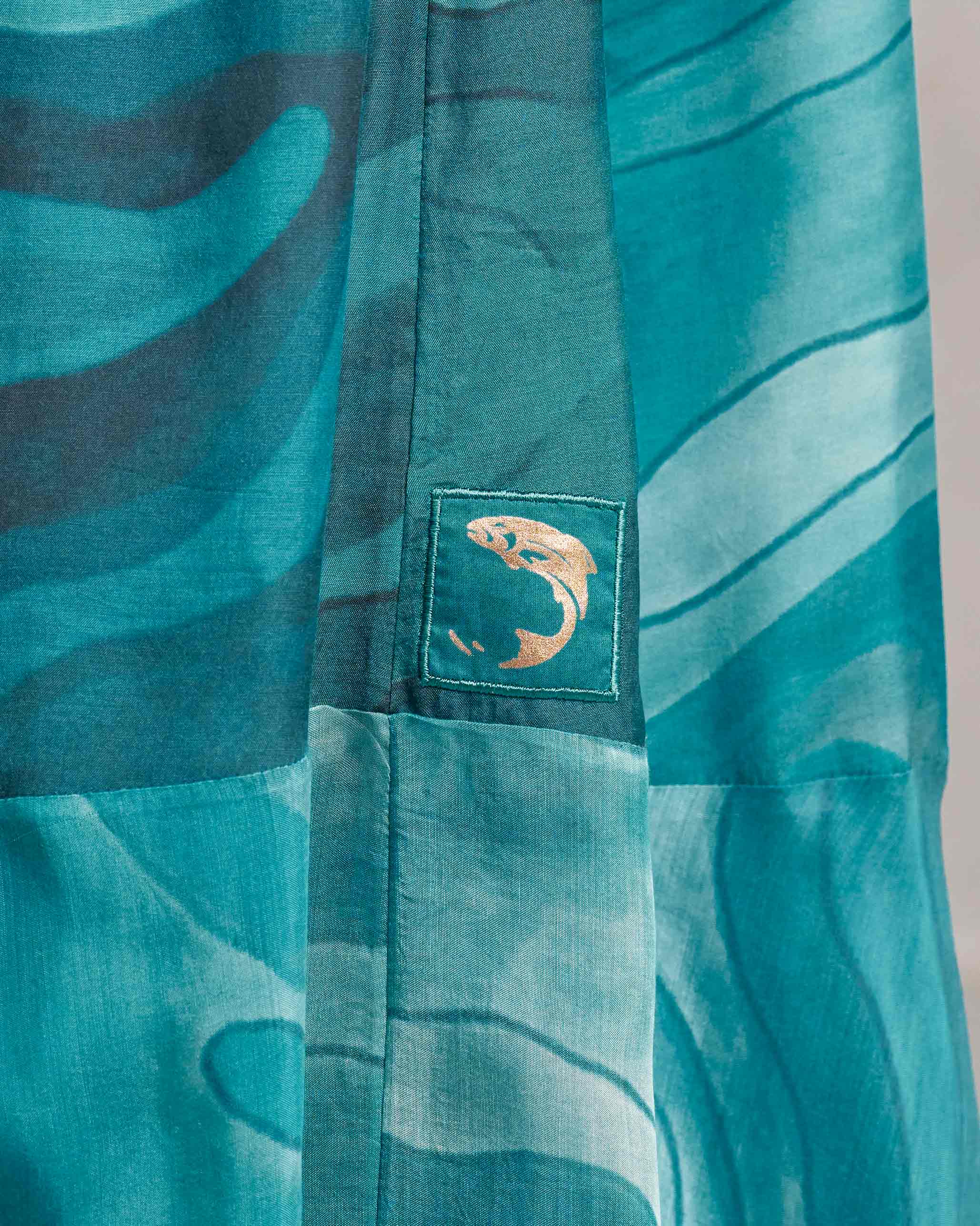 Smocked Neck Dress - Teal Tssxnb - Image 2