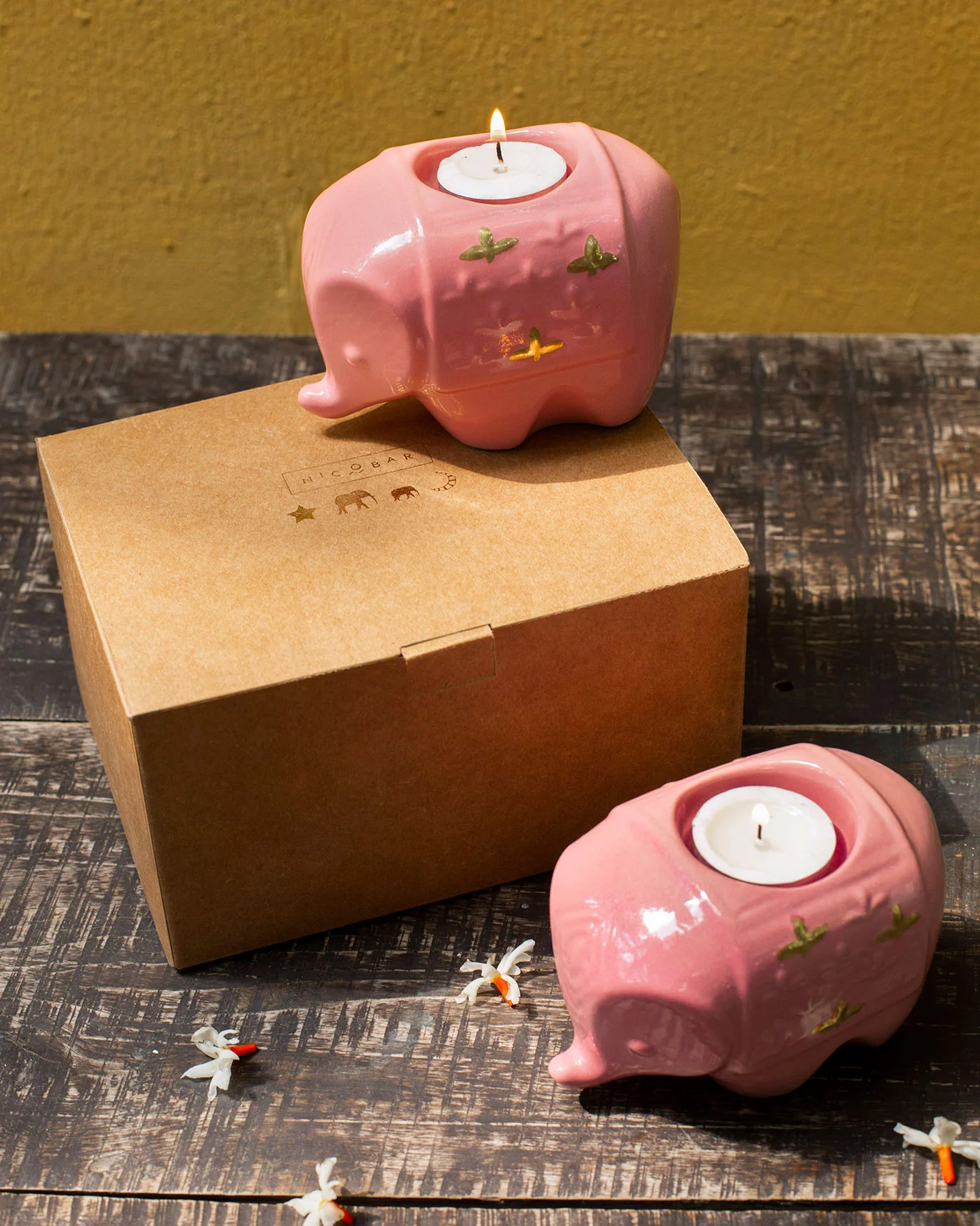 Soft Pink Ele Votive (Set of 2) - Image 2