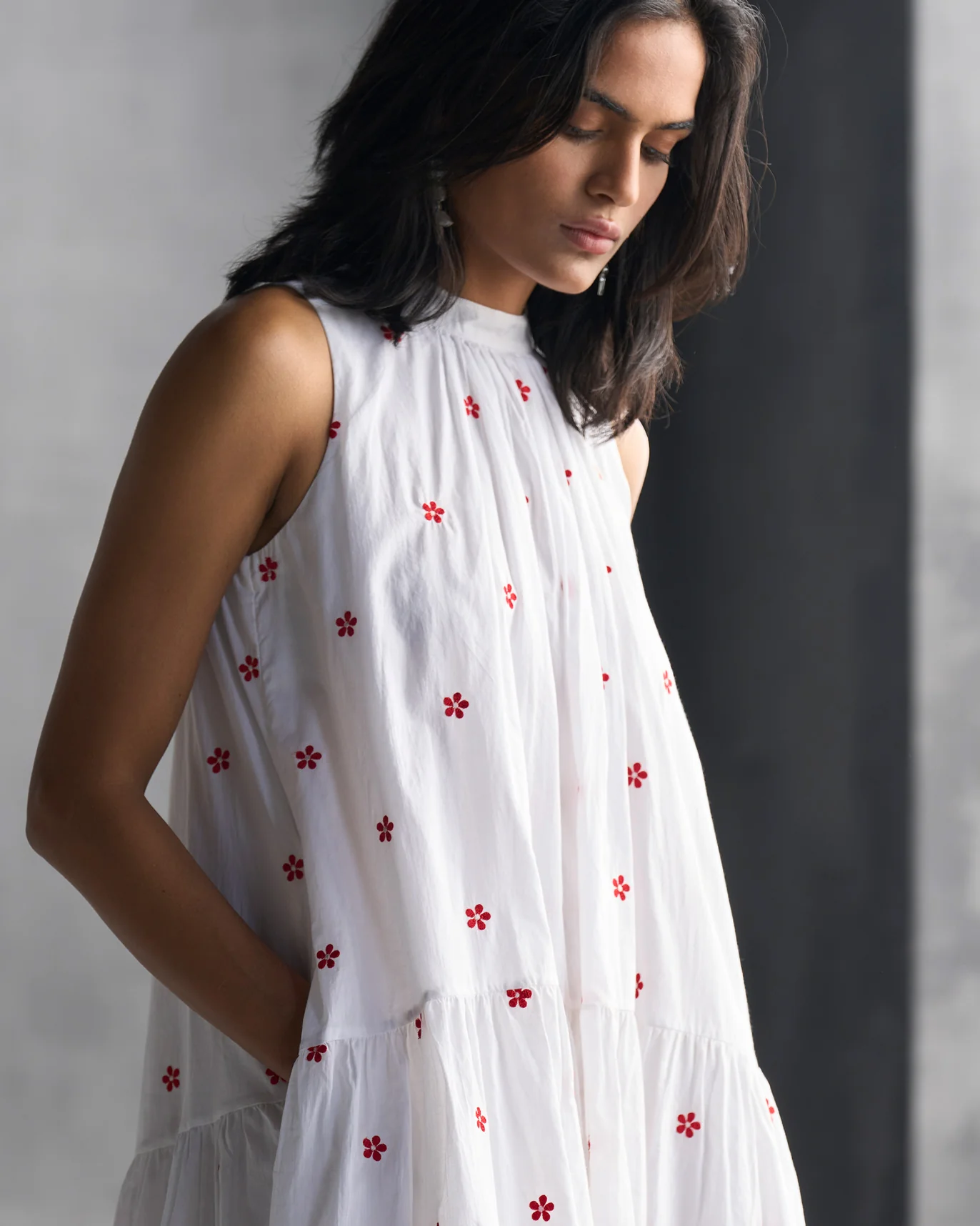 Soto Neckband Dress - White - Image 2