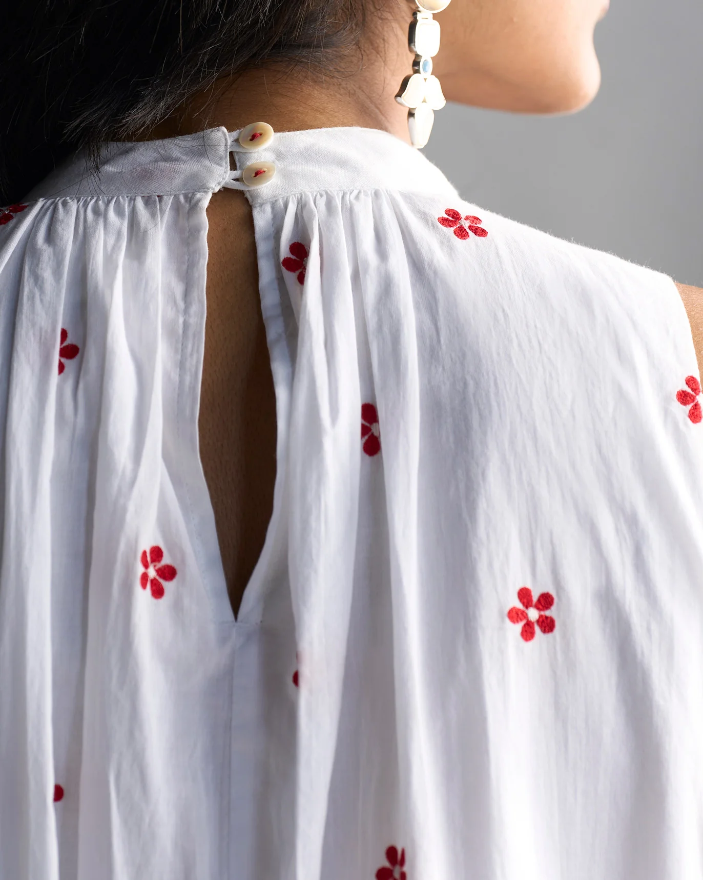 Soto Neckband Dress - White - Image 4