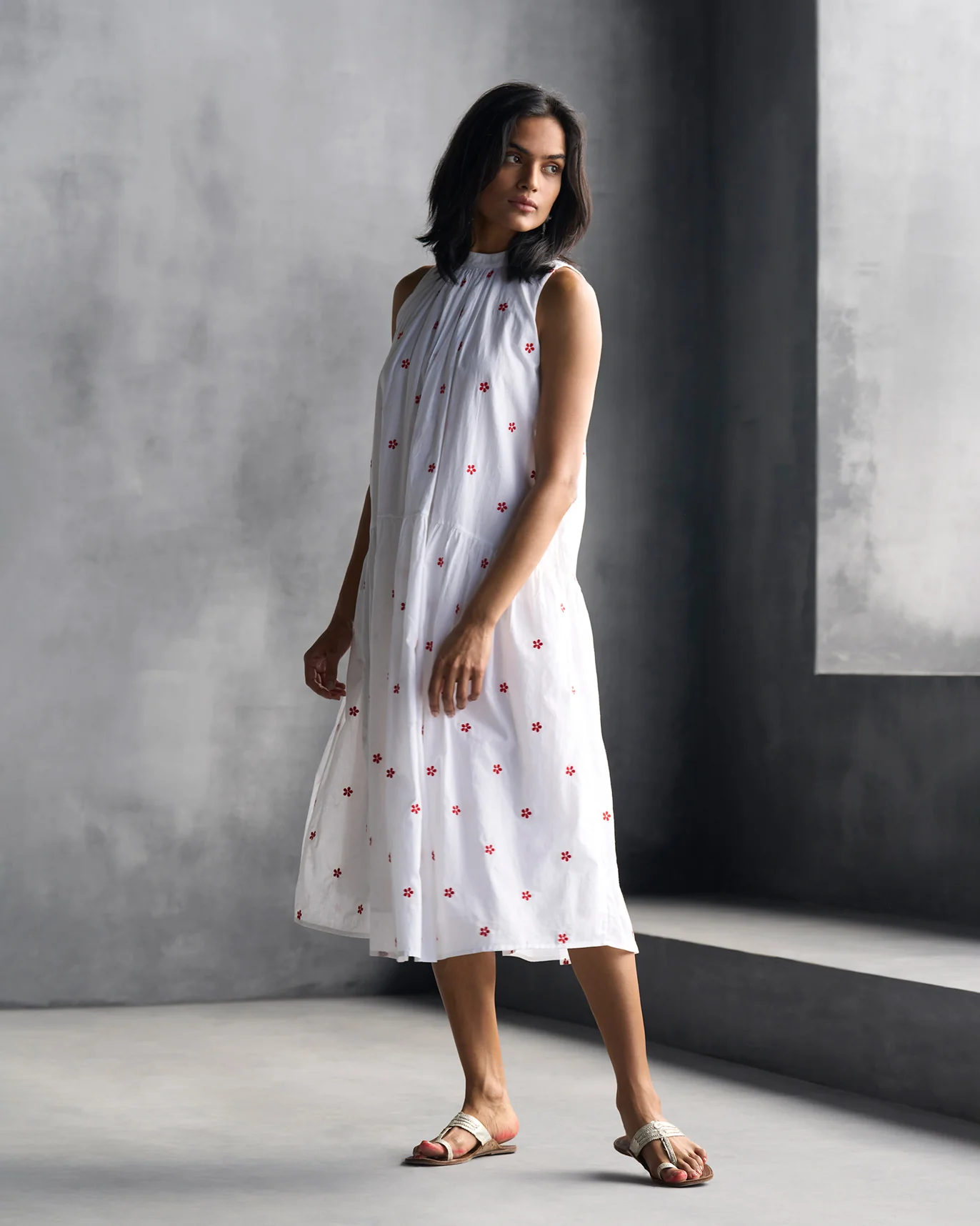 Soto Neckband Dress - White - Image 5